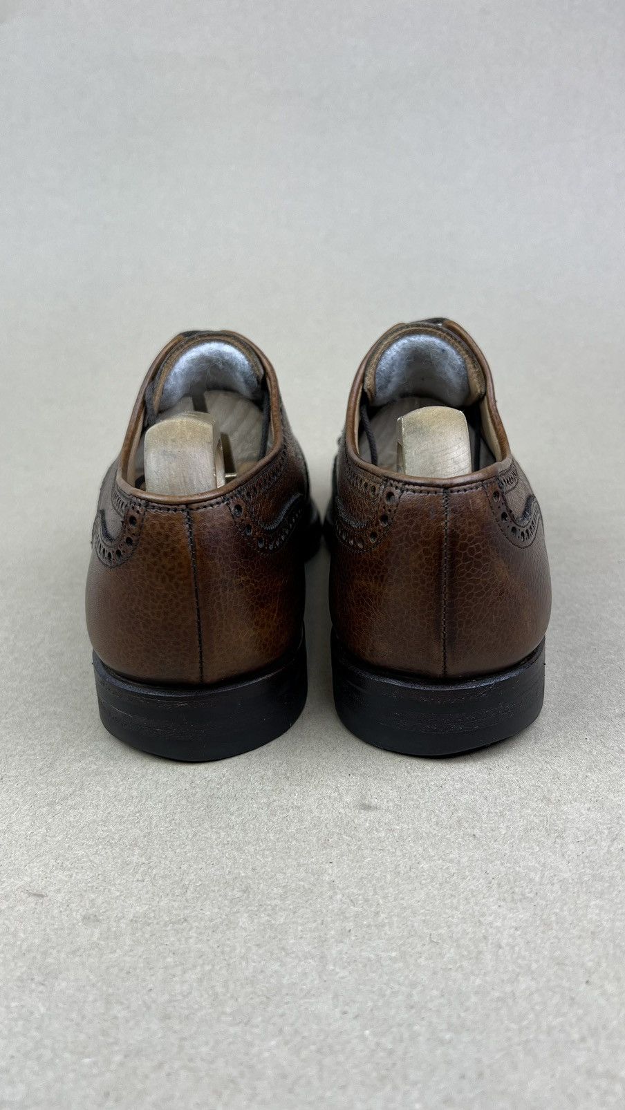 Crockett & Jones CROCKETT & JONES Swansea Derby Brogues Leather Shoes Brown Size US 11 / EU 44 - 9 Thumbnail