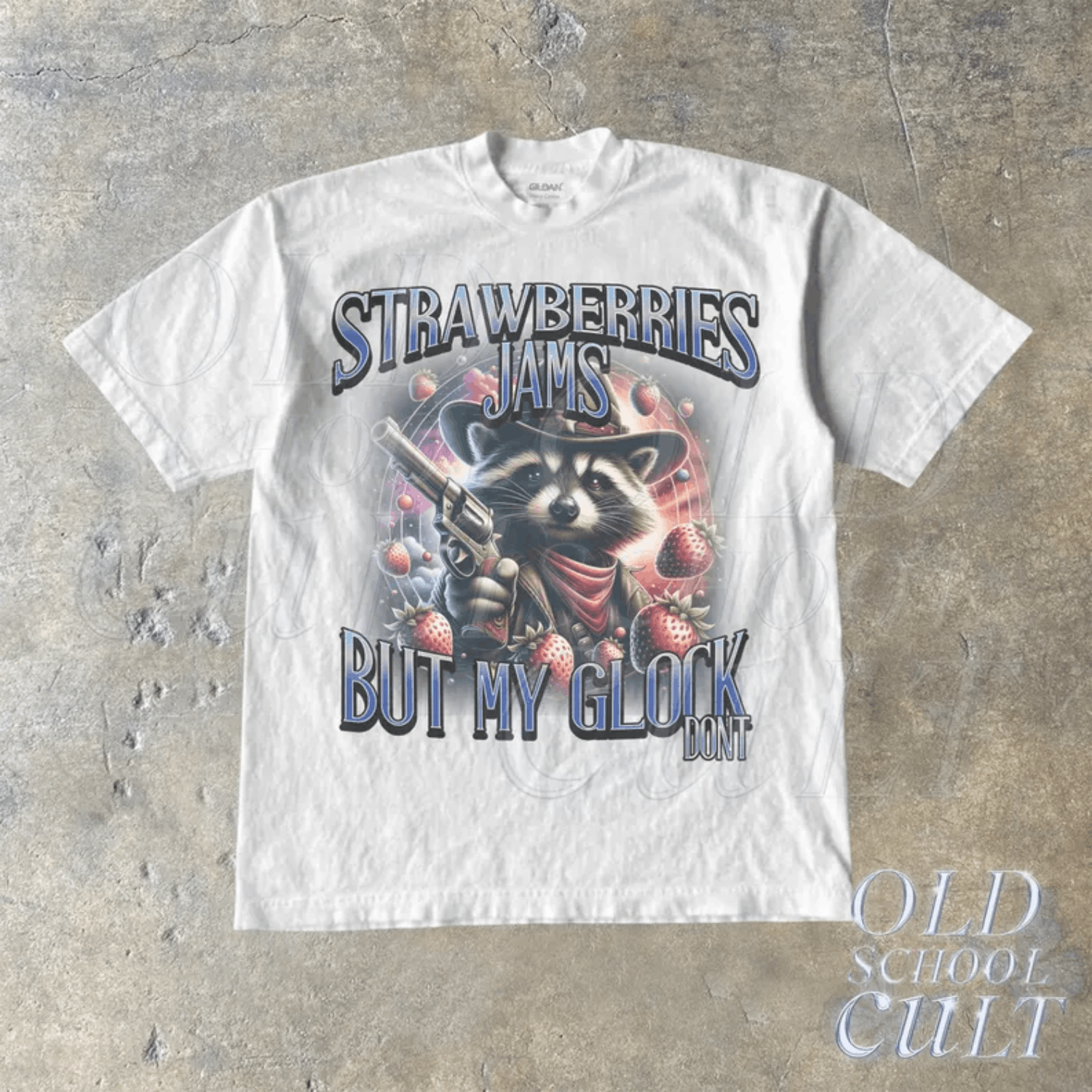 Designer Strawberry Jams But My Glock Dont Vintage Raccoon Shirt Size US L / EU 52-54 / 3 - 1 Thumbnail