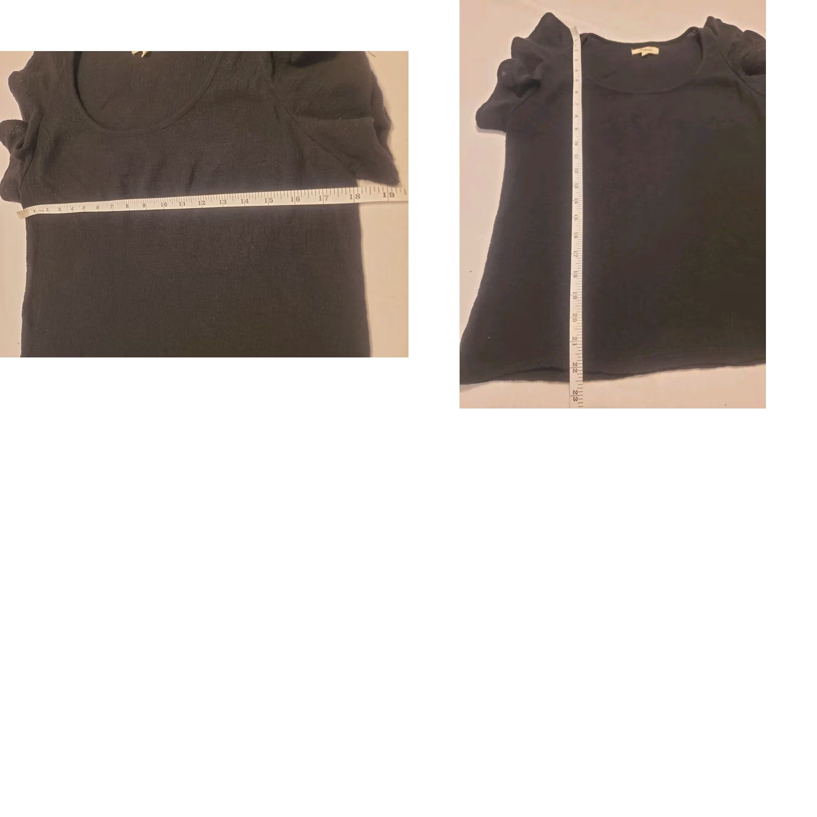 Madewell Madewell Black Linen Blend Textured Ruffle-Sleeve Tank Top Womens Medium Peasant Size M / US 6-8 / IT 42-44 - 8 Thumbnail