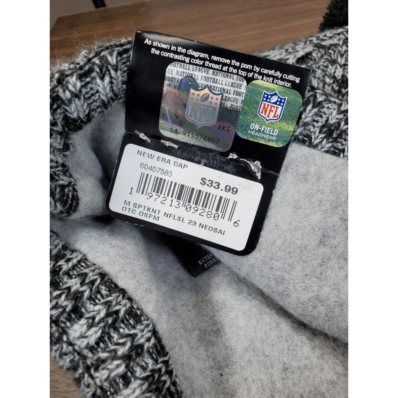 NFL × New Era New Orleans Saints New Era Winter Hat Knit Pom Beanie NFL NO Size ONE SIZE - 6 Thumbnail