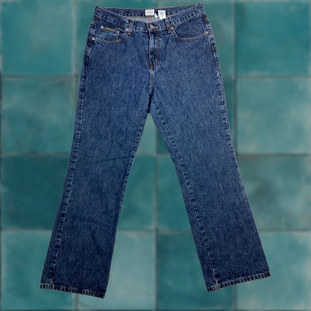 Calvin Klein VINTAGE Calvin Klein Jeans Women's 10 Stone Wash Blue Denim Bootcut Pants Y2K Denim Pants Women Size 32" / US 10 / IT 46 - 1 Thumbnail
