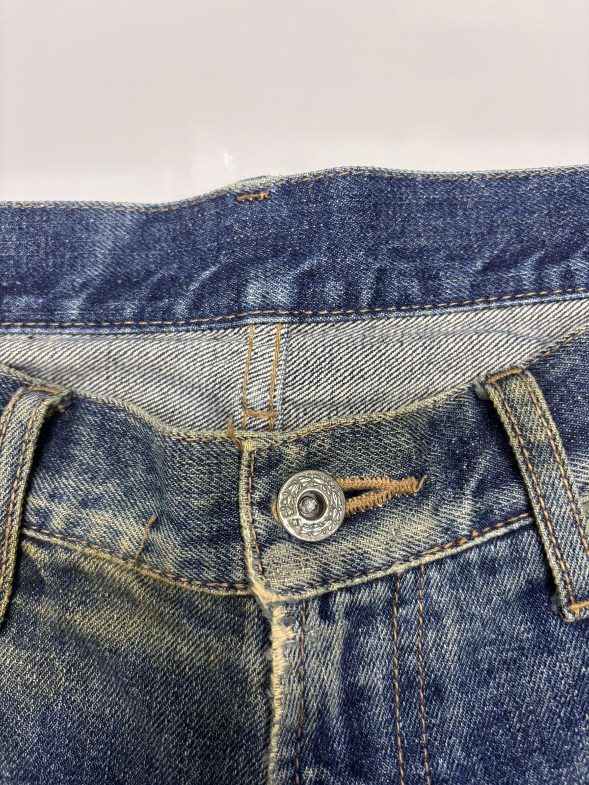 Warehouse 💥BAGGY💥WAREHOUSE UNIQUE CLOTHING SASHIKO STITCH BAGGY JEANS Size US 30 / EU 46 - 10 Thumbnail