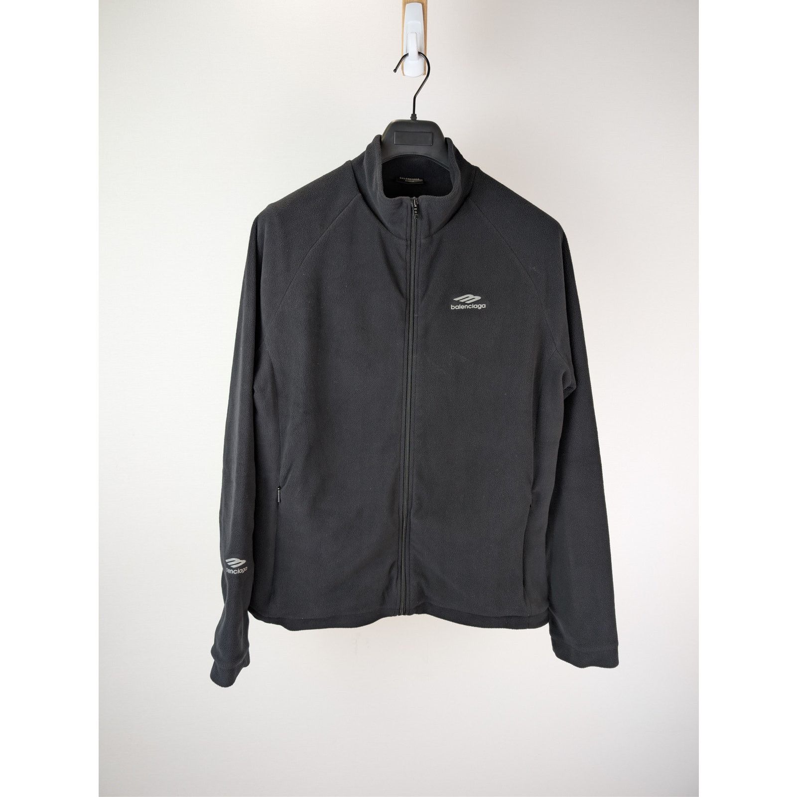 Balenciaga o1rshd1 Reflective Sporticon Fleece Zip-Up Jacket in Black Size US XL / EU 56 / 4 - 2 Thumbnail