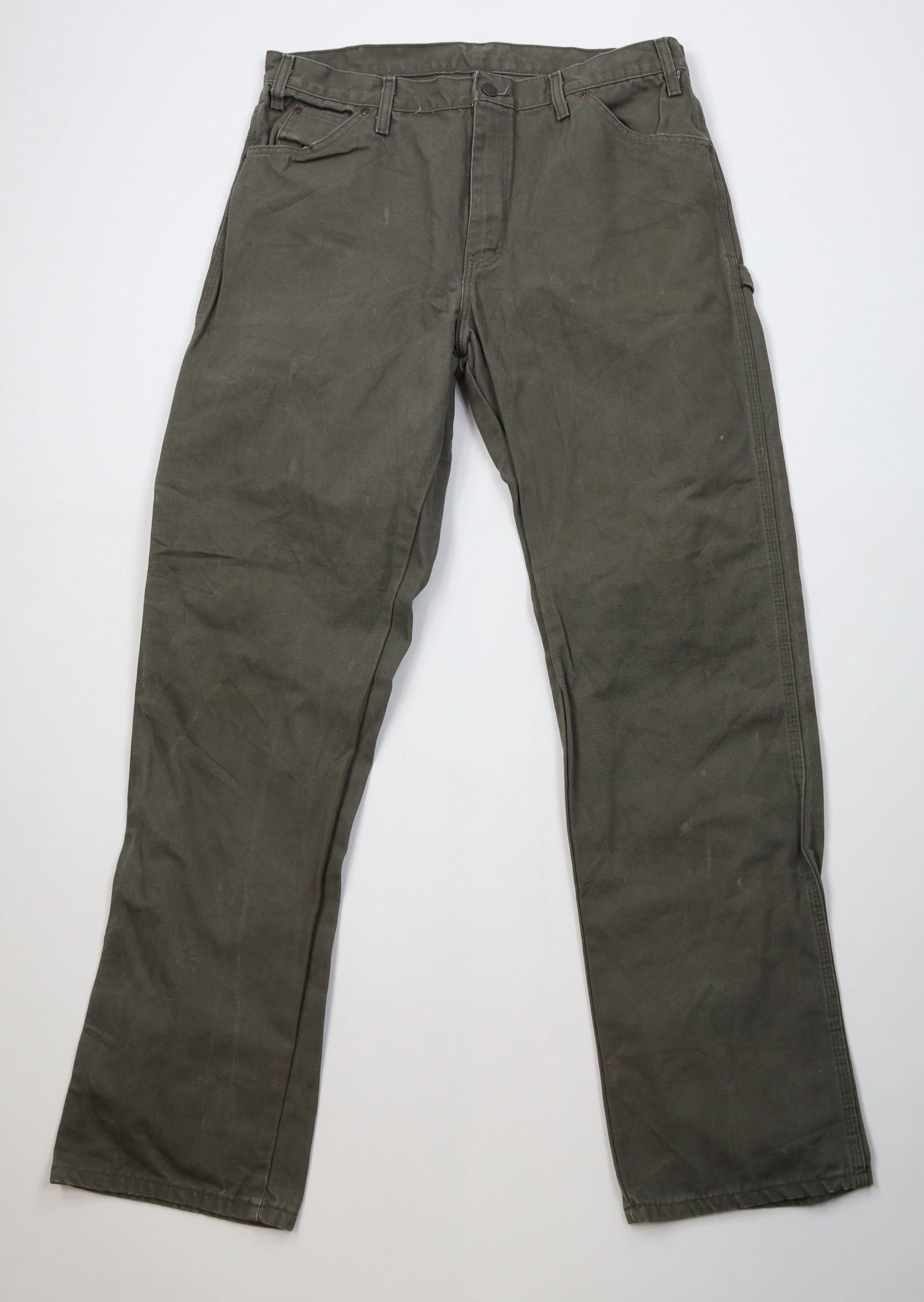 Dickies Vintage Y2K Dickies Canvas Wide Leg Dungaree Pants Green Size US 36 / EU 52 - 1 Thumbnail