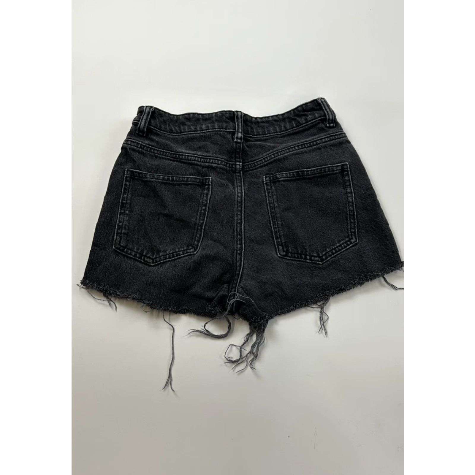 Asos VINTAGE ASOS Shorts Women’s 26 Petite Black Cut Off Denim Blue detailing Womens Petite 26 Black Cut-Off Denim Shorts Size 26" / US 2 / IT 38 - 2 Thumbnail