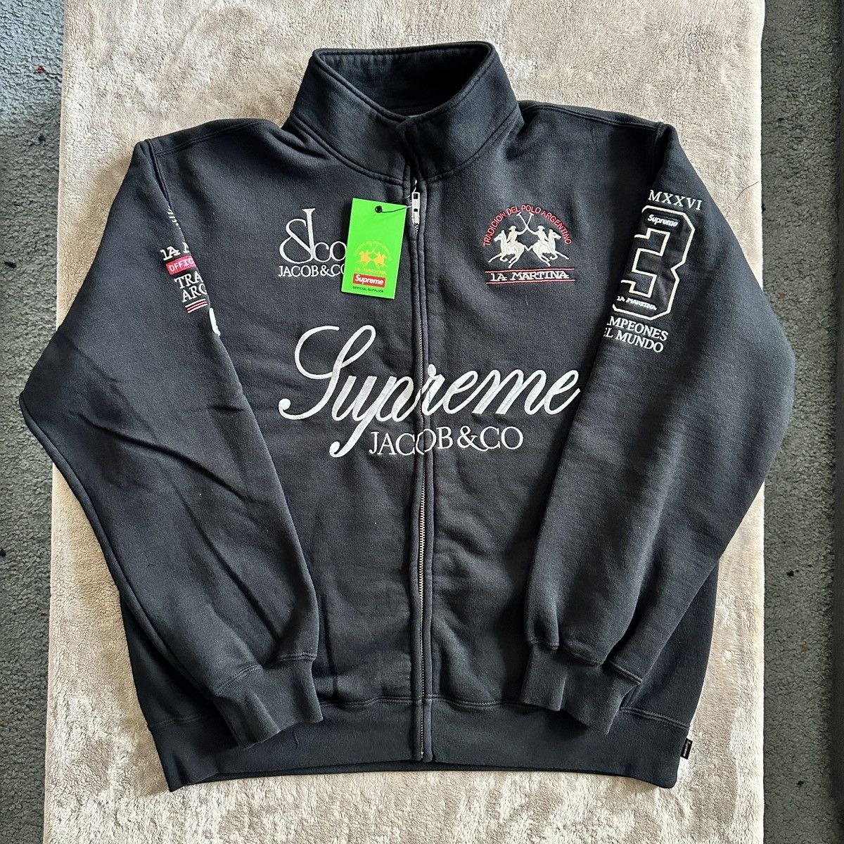 Supreme Supreme Studded Suede Zip Up Cardigan 'Black | Grailed