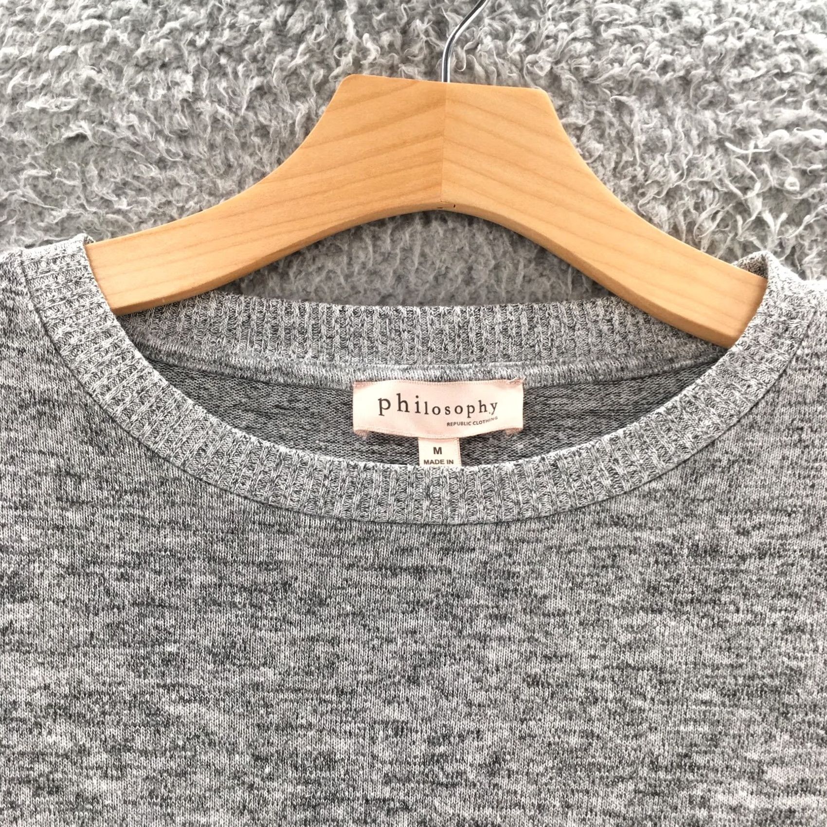 Vintage Philosophy Sweater Womens M Gray Crew Neck Long Sleeve Pullover Knit Casual Size M / US 6-8 / IT 42-44 - 4 Thumbnail