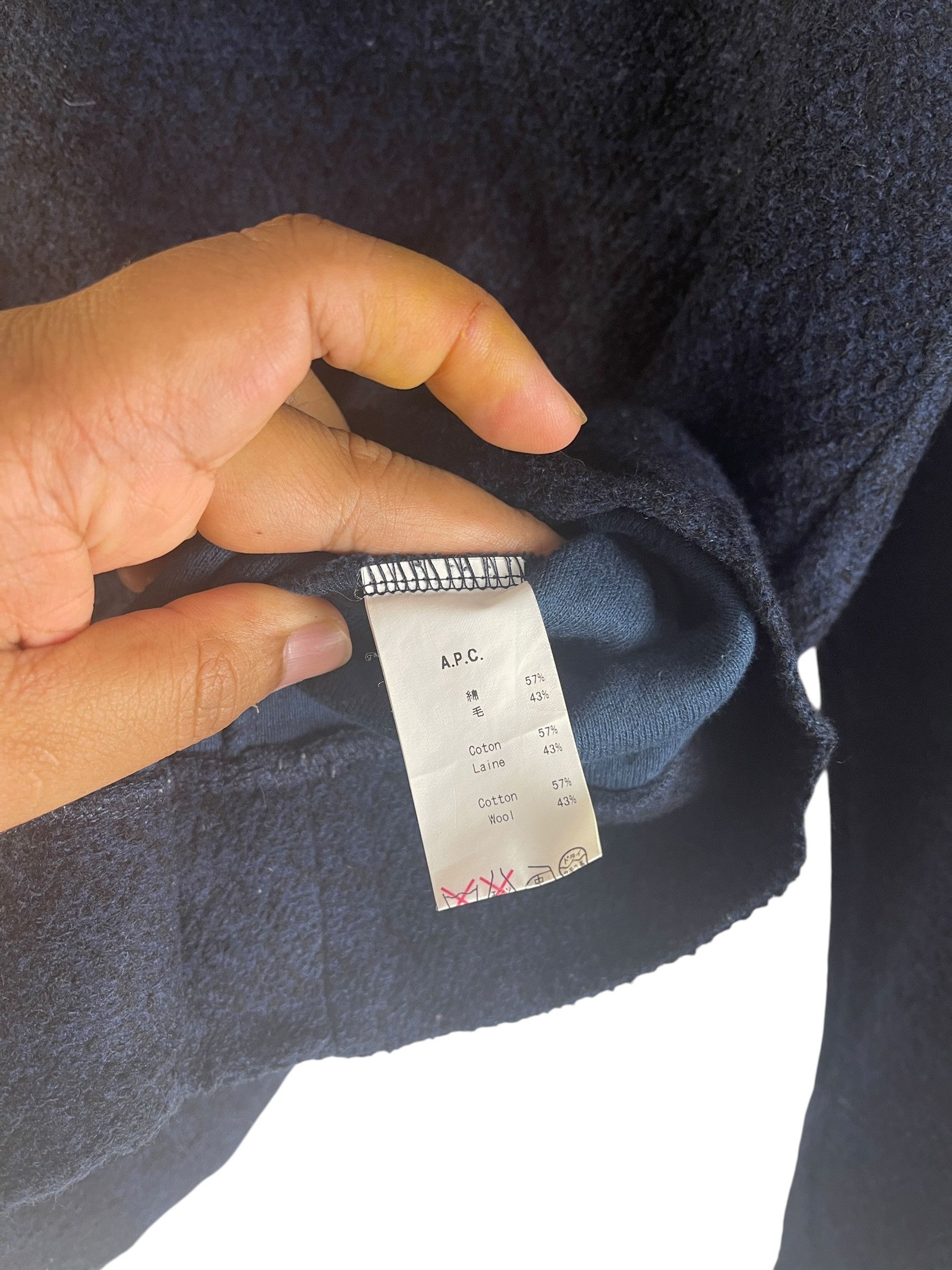 A.P.C. A.P.C. Navy Cotton Wool Crewneck Sweater Made in Japan Size US S / EU 44-46 / 1 - 11 Thumbnail