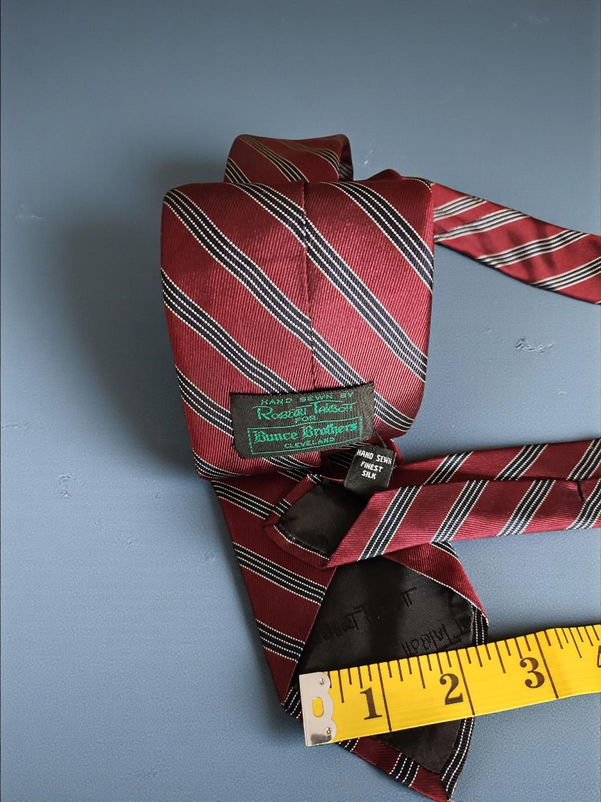 Other Vintage Bunce Brothers Red and Navy Blue Striped Silk Tie Size ONE SIZE - 4 Thumbnail