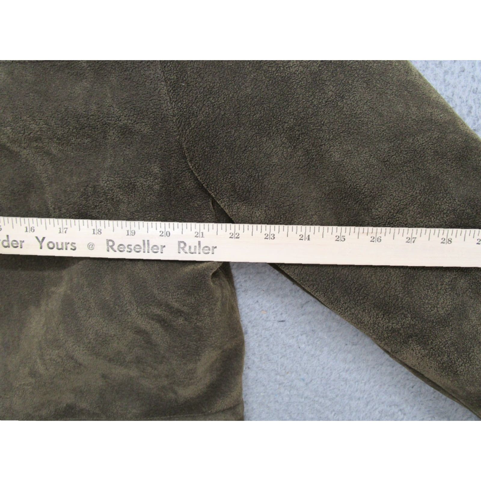 Vintage Nuage Collection Women's Green Long Sleeve Jacket Button Front Suede Feel Size M Pockets Casual Winter Outdoor Regular Fit Size M / US 6-8 / IT 42-44 - 6 Thumbnail