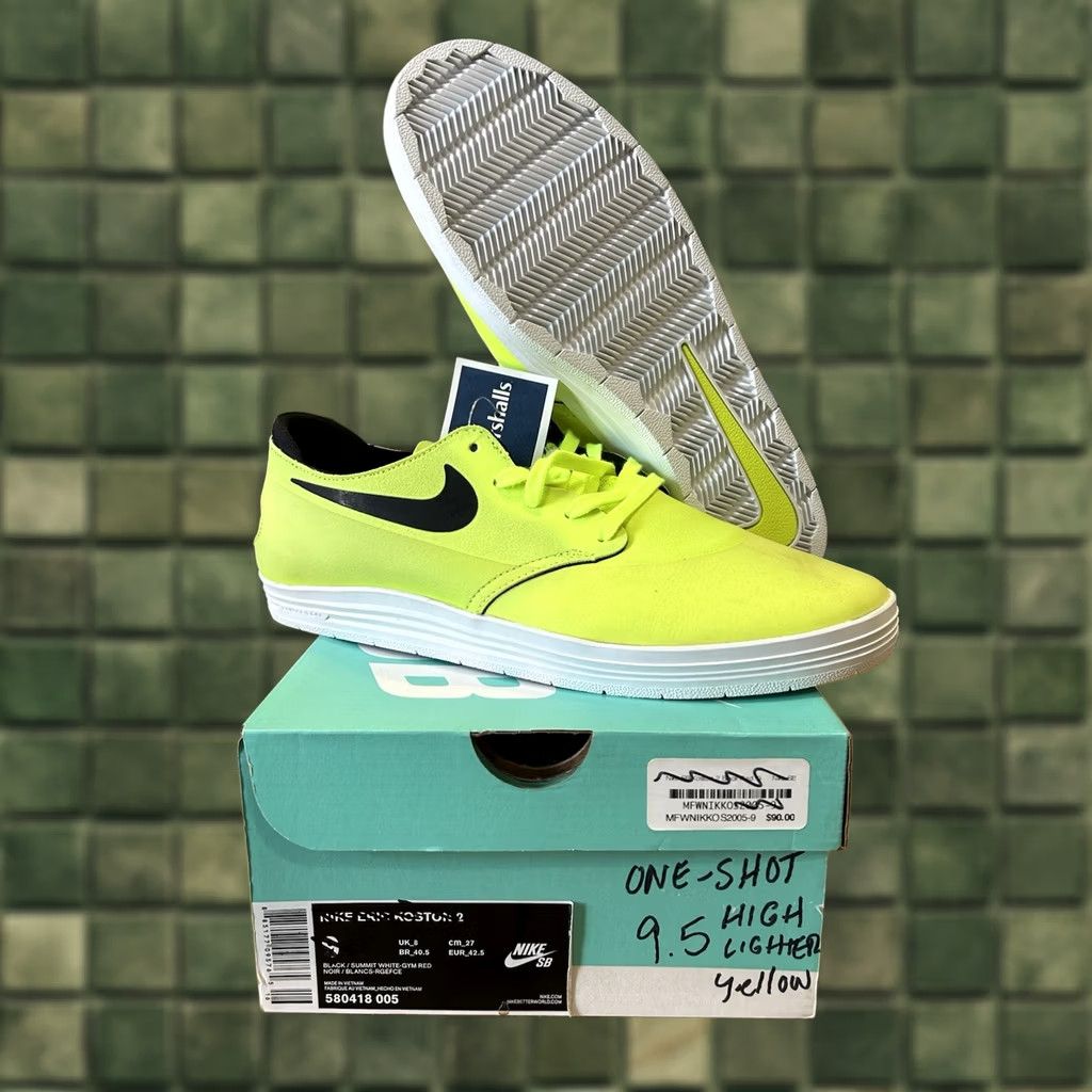 Vintage Nike SB Lunar Oneshot Volt/Black 631044-700 Size 9.5 Men Shoes Size US 9 / EU 42 - 1 Thumbnail