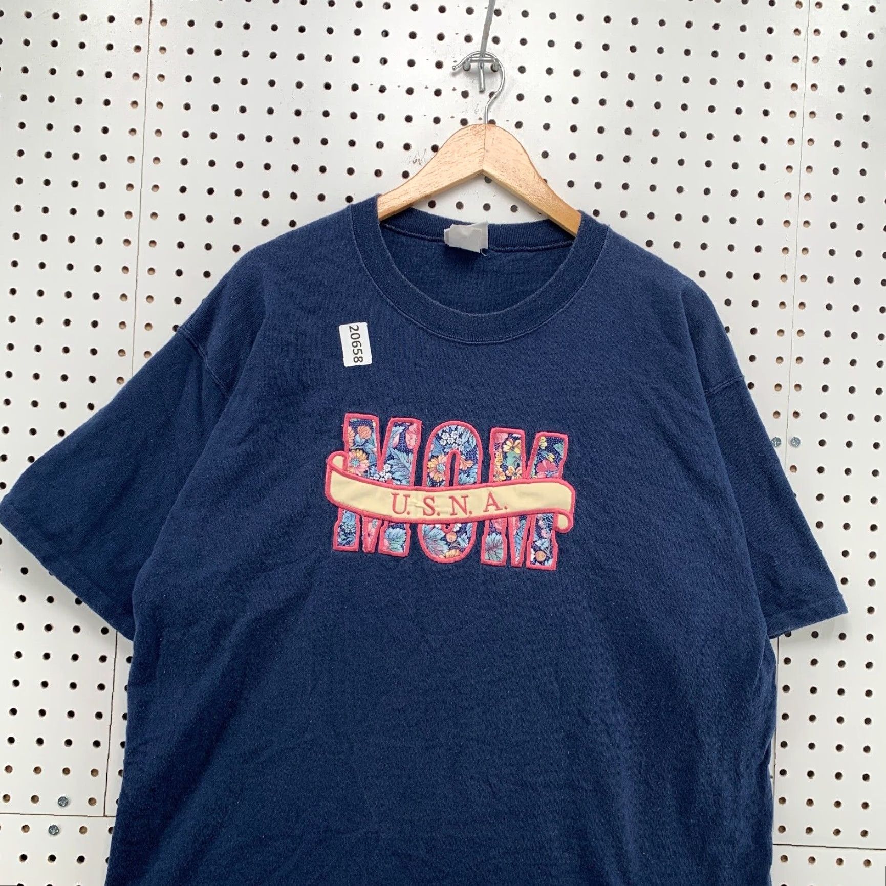 Vintage VINTAGE 90s USNA MOM Shirt Womens XL Navy Blue Floral Single Stitch 23x30 Size XL / US 12-14 / IT 48-50 - 5 Thumbnail