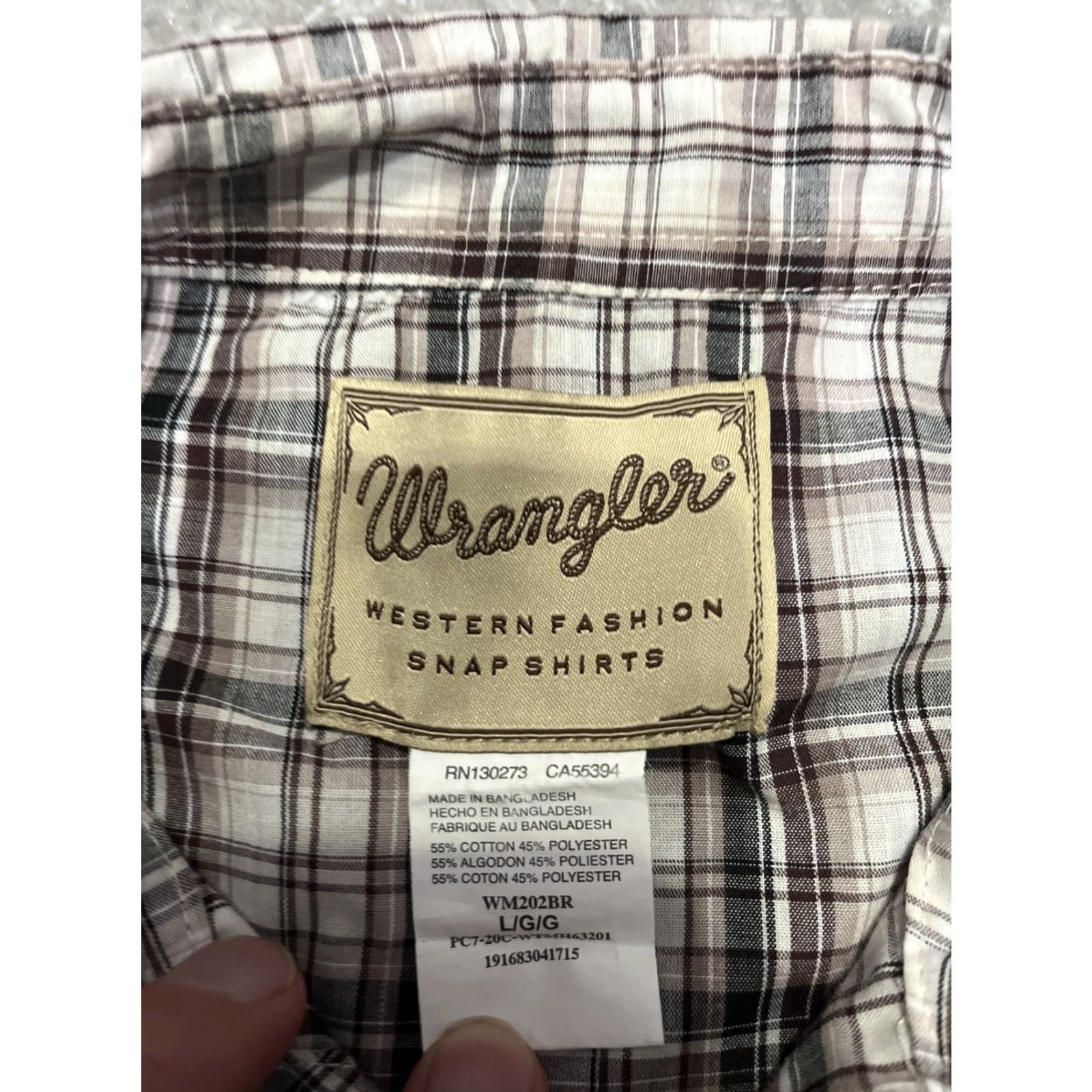 Wrangler Wrangler WM202BR Pearl Snap Button Up Western Shirt Men Size L Short Sleeve Size US L / EU 52-54 / 3 - 3 Thumbnail