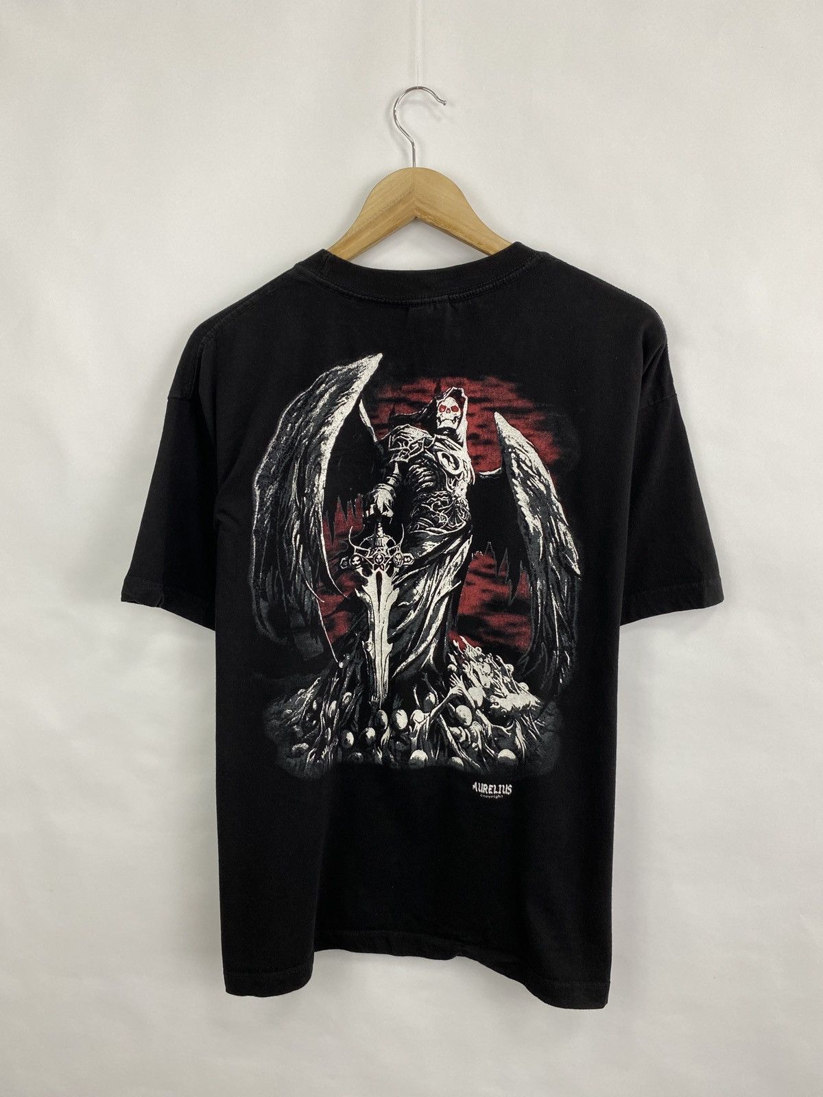 4GSELLER 🇺🇸💀 Vintage Skull Death All Over Print T-Shirt Y2K Retro Rare Size US XL / EU 56 / 4 - 6 Thumbnail