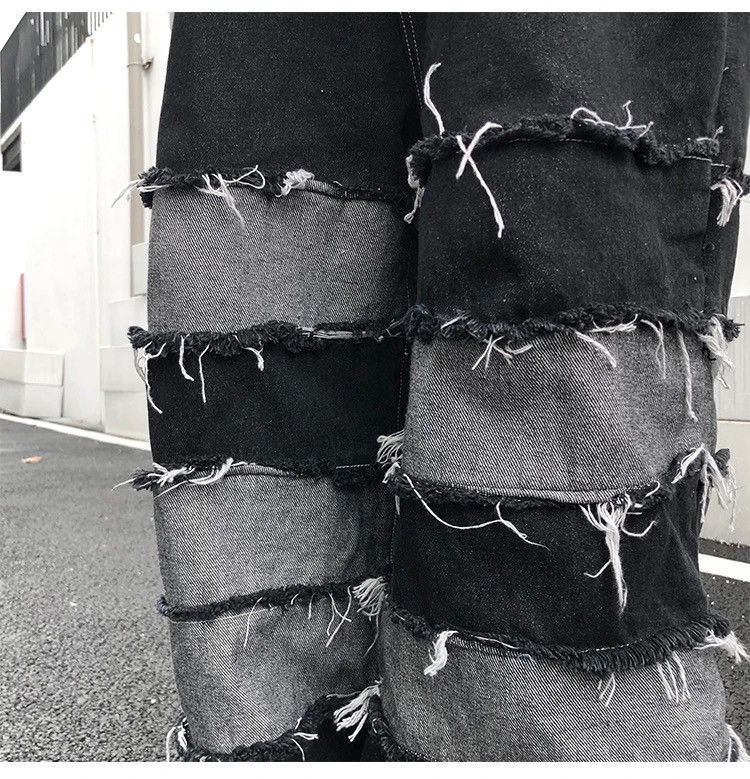 Designer × Vintage Jeans wide legs trousers tassels hip-hop loose jeans Size US 34 / EU 50 - 9 Thumbnail