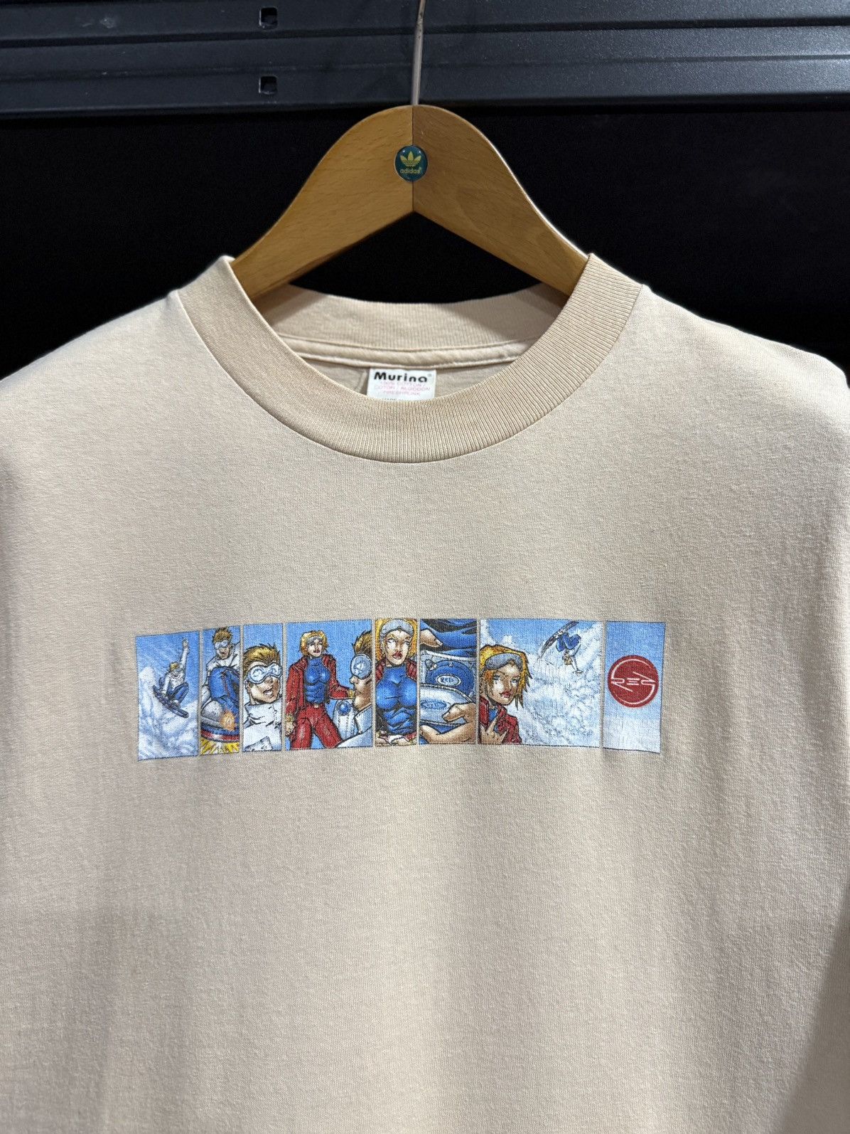 Anime × Vintage Vintage 90s Red Snowboarding Skate Anime Tee Size US M / EU 48-50 / 2 - 2 Thumbnail