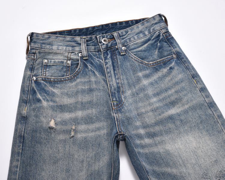 Japanese Brand Vintage washed loose dirty dyed patchwork ripped jeans Size US 32 / EU 48 - 3 Thumbnail