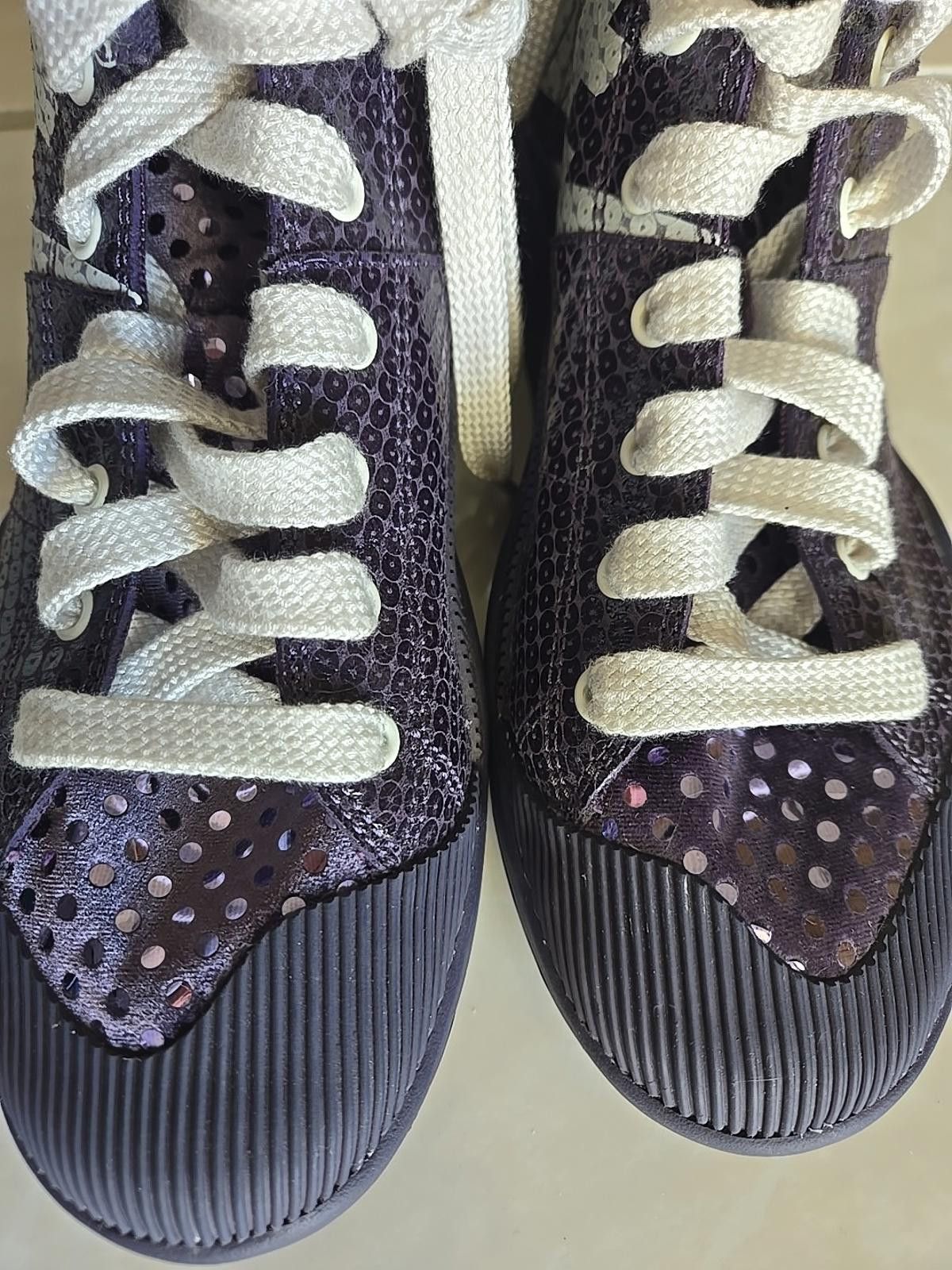 Nike Nike Outbreak High Top Purple Sequin Shoes Sneakers 9.5 Size US 9.5 / IT 39.5 - 9 Thumbnail