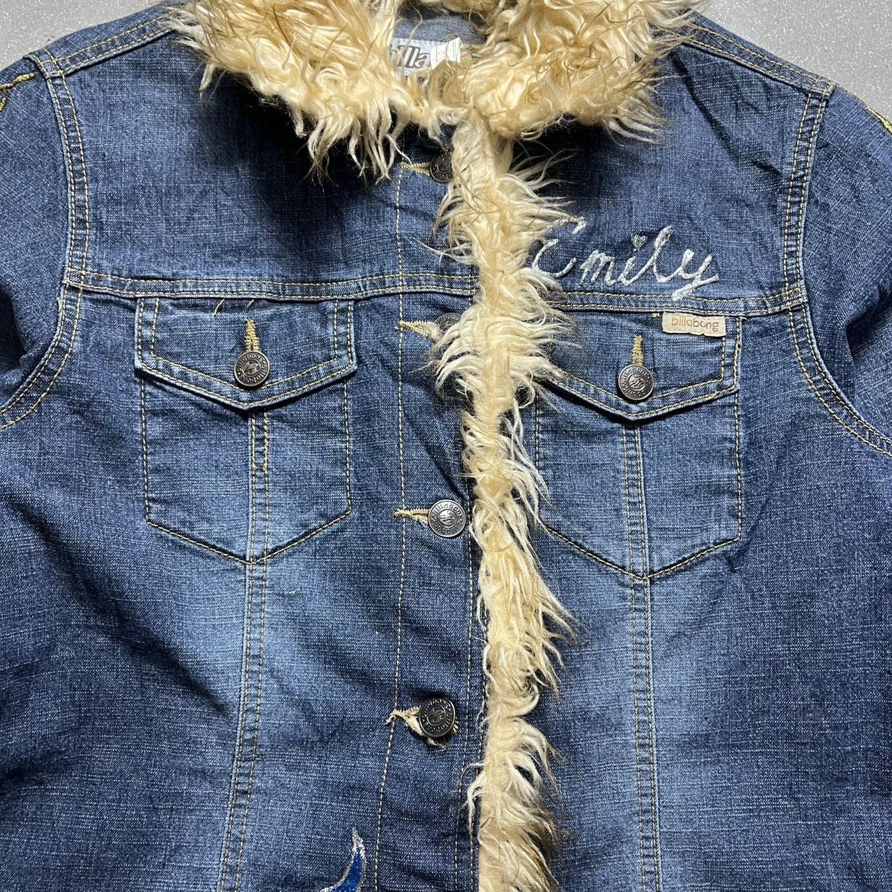 Billabong Bllabong Faux Fur Denim Jacket Size S / US 4 / IT 40 - 5 Thumbnail