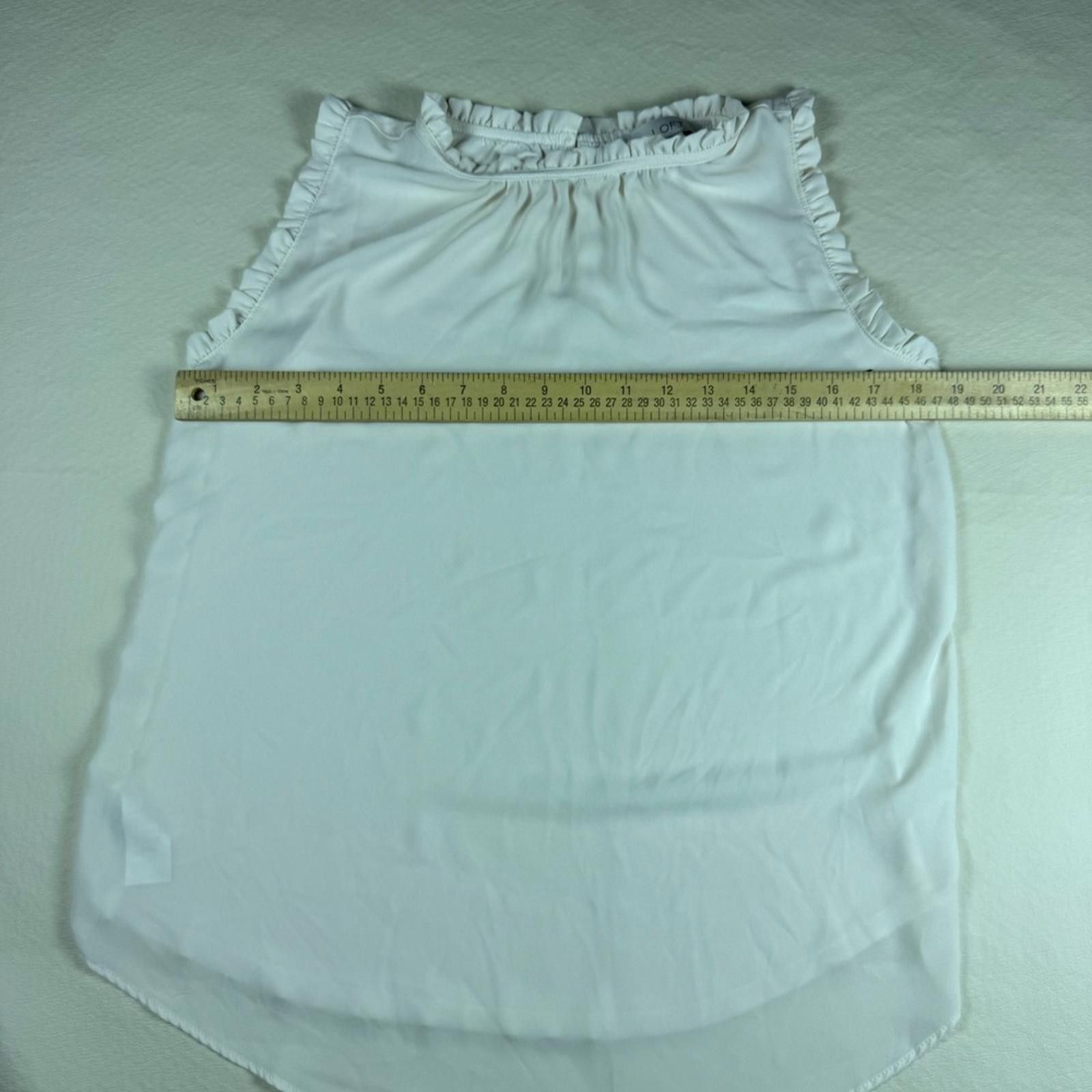 Other Loft Womens White Ruffle High Neck Sleeveless Blouse S Size S / US 4 / IT 40 - 7 Thumbnail