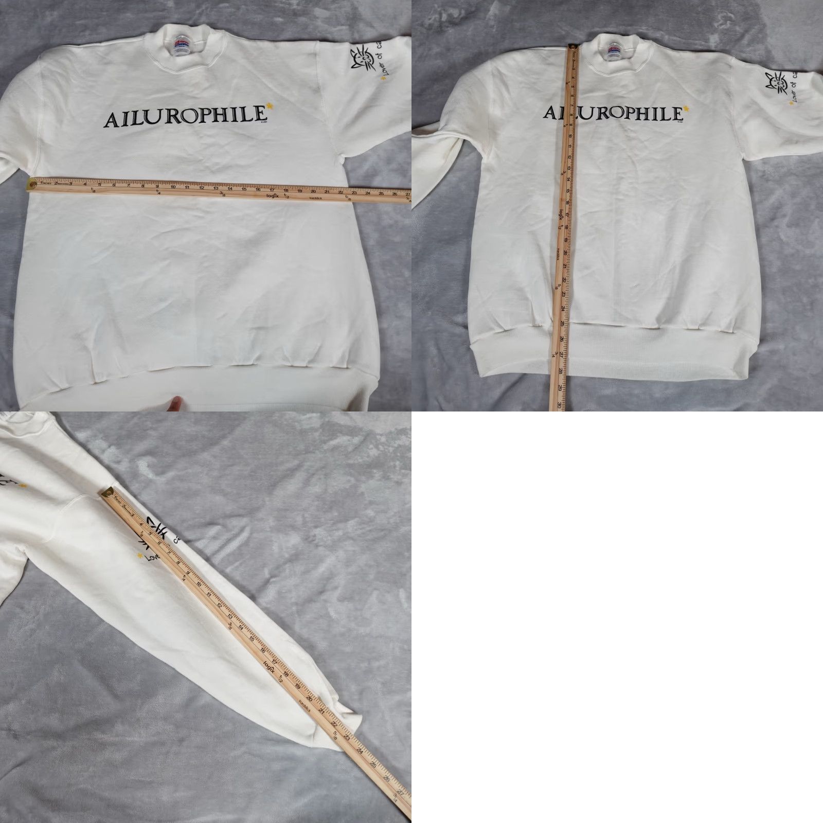Vintage VINTAGE Sweatshirt Cat Lover Ailurophile Graphic Print Crewneck White 90s Mens XL Fits L - Pullover Knit Winter Spring Fall Size US L / EU 52-54 / 3 - 8 Thumbnail