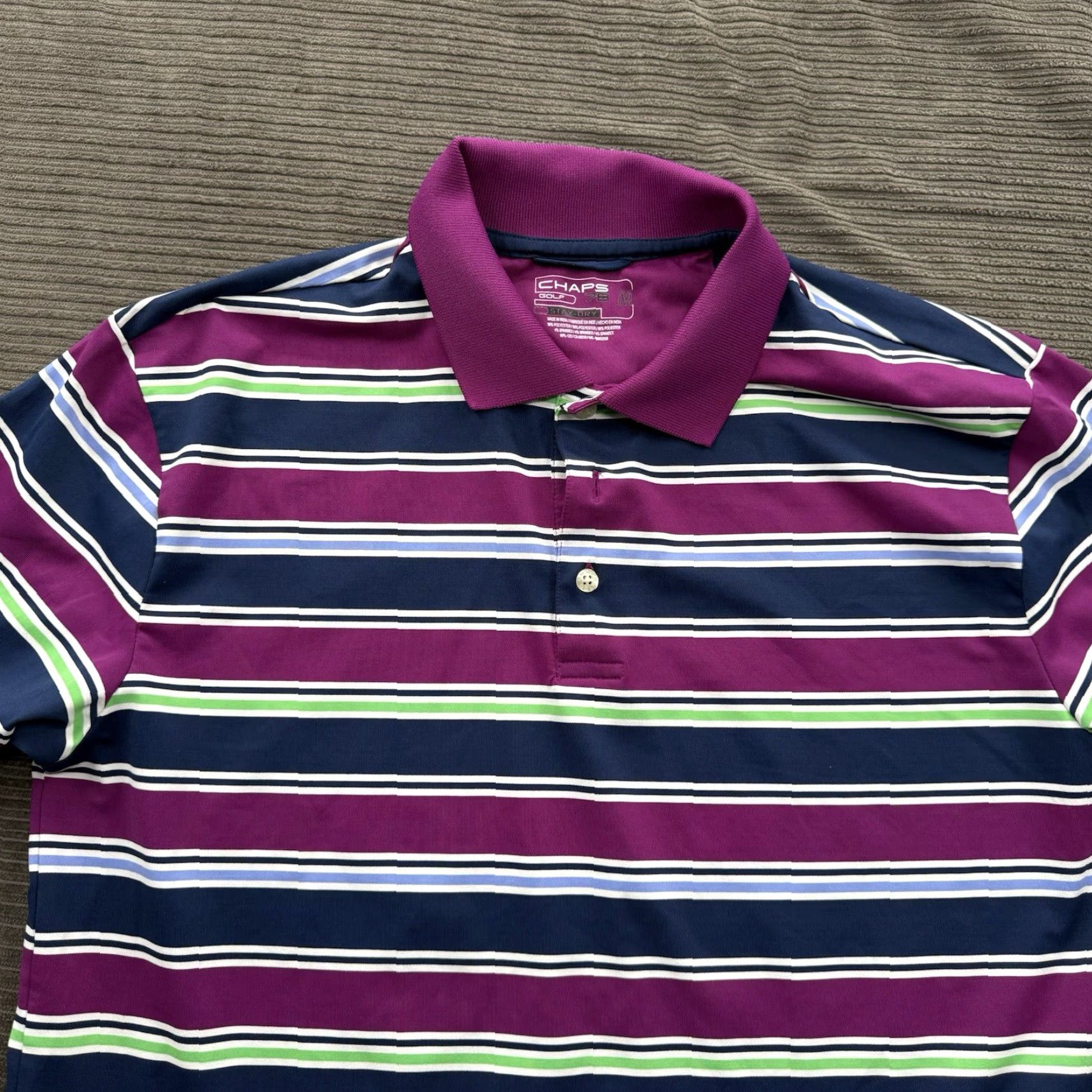 Chaps Chaps Golf Polo Shirt Men Medium Polyester Golfing Stay Dry Outdoors Polo Shirt Men M Multicolor Golf Outdoor Preppy Casual 90s Theme Mens Size US M / EU 48-50 / 2 - 8 Thumbnail