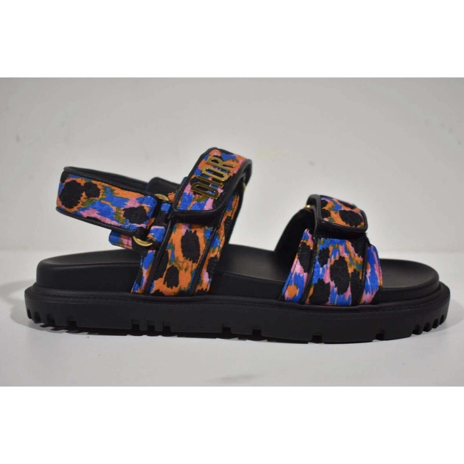 Dior Christian Dior Act Dway Mizza Black Silk Gold Logo Strap Size US 7 / IT 37 - 2 Thumbnail