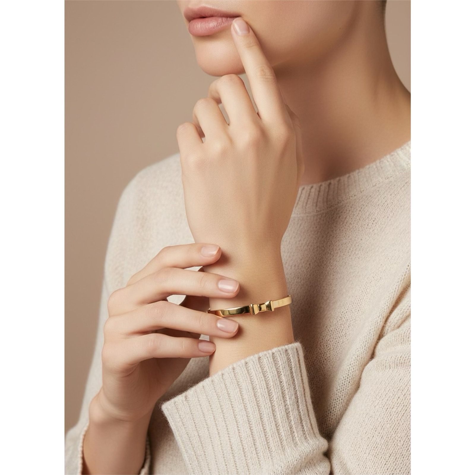 Kate Spade Kate Spade Gold Tone Bow Bangle Size 8 Size ONE SIZE - 3 Thumbnail