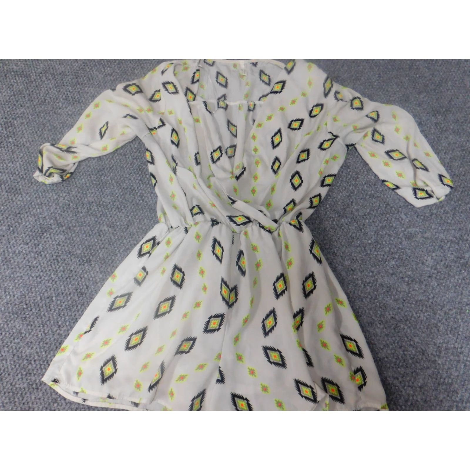 Vintage Sage Romper Women M Beige Cotton Blend Short Sleeve One-Piece Casual Size 32" / US 10 / IT 46 - 2 Thumbnail