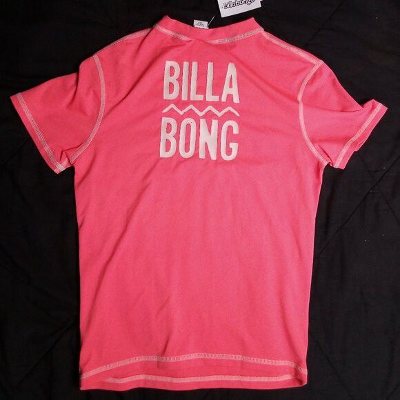 Billabong NWT Dri-Fit Billabong Spell Out T-Shirt Neon Pink Size L / US 10 / IT 46 - 7 Thumbnail