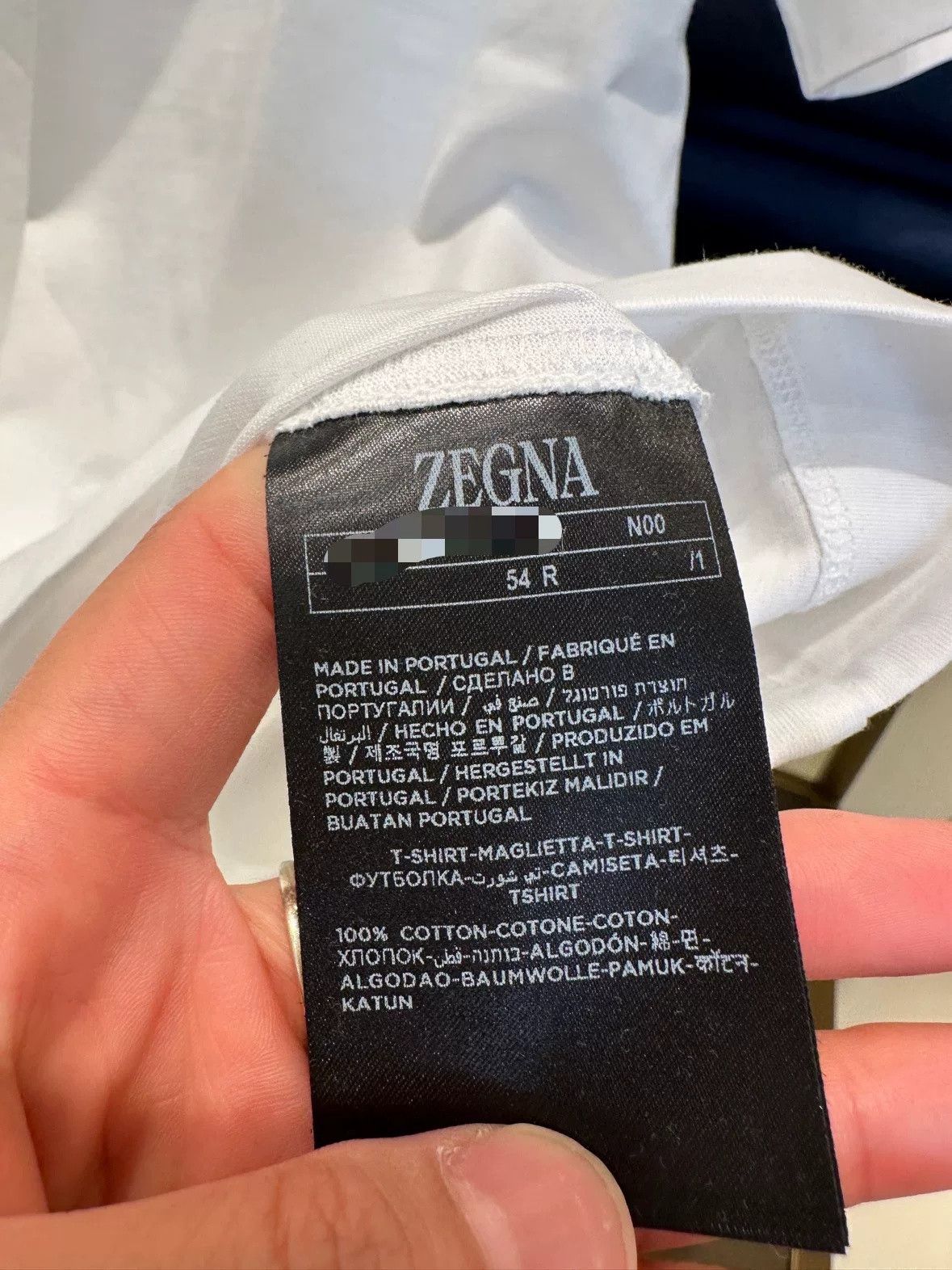 Ermenegildo Zegna Zegna Men's White Cotton T-Shirt Size US L / EU 52-54 / 3 - 8 Thumbnail