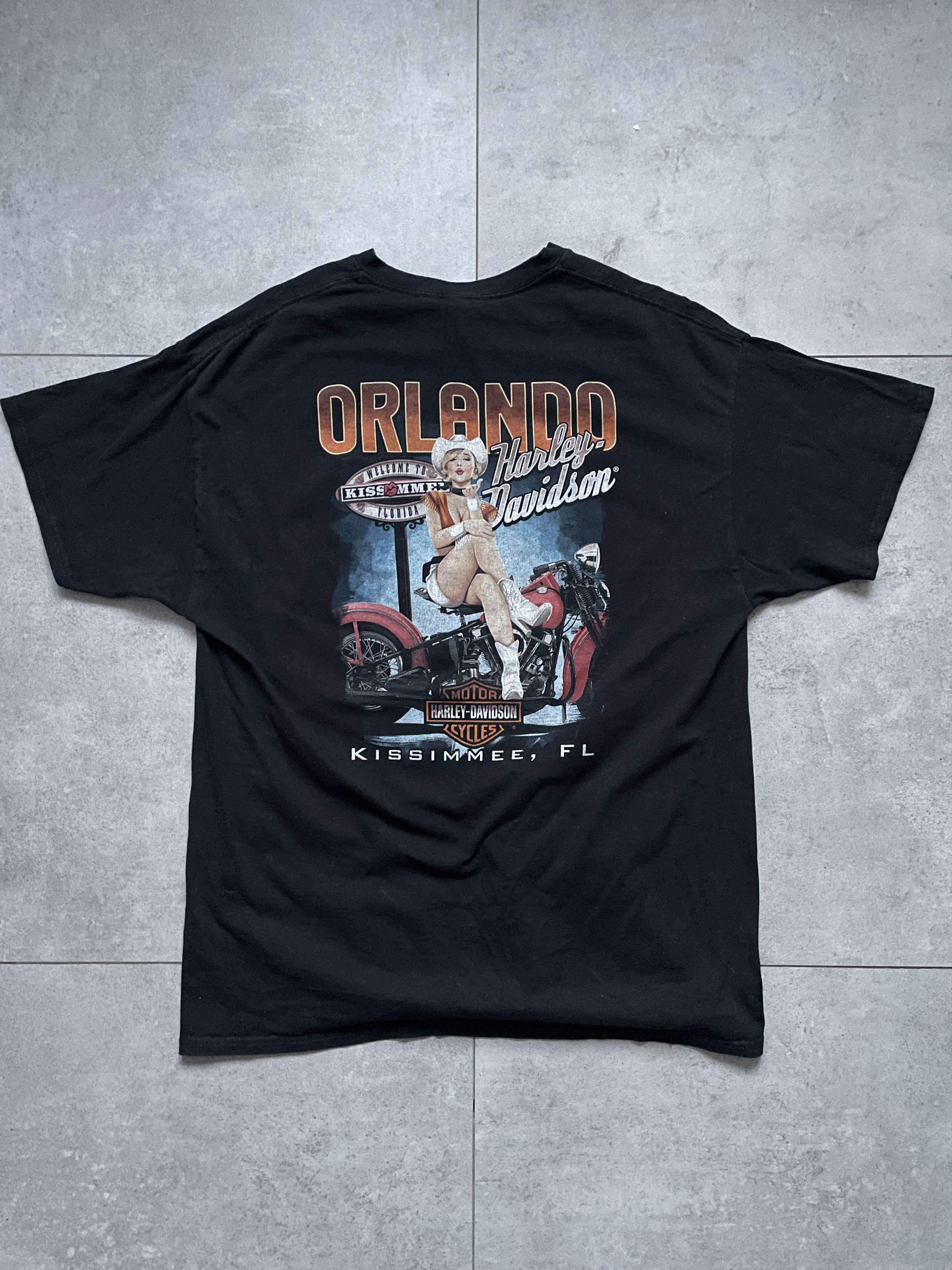 Harley Davidson BLACK HARLEY DAVIDSON MOTOR ORLANDO PINE UP GIRL 3D TSHIRT Size US XL / EU 56 / 4 - 1 Thumbnail