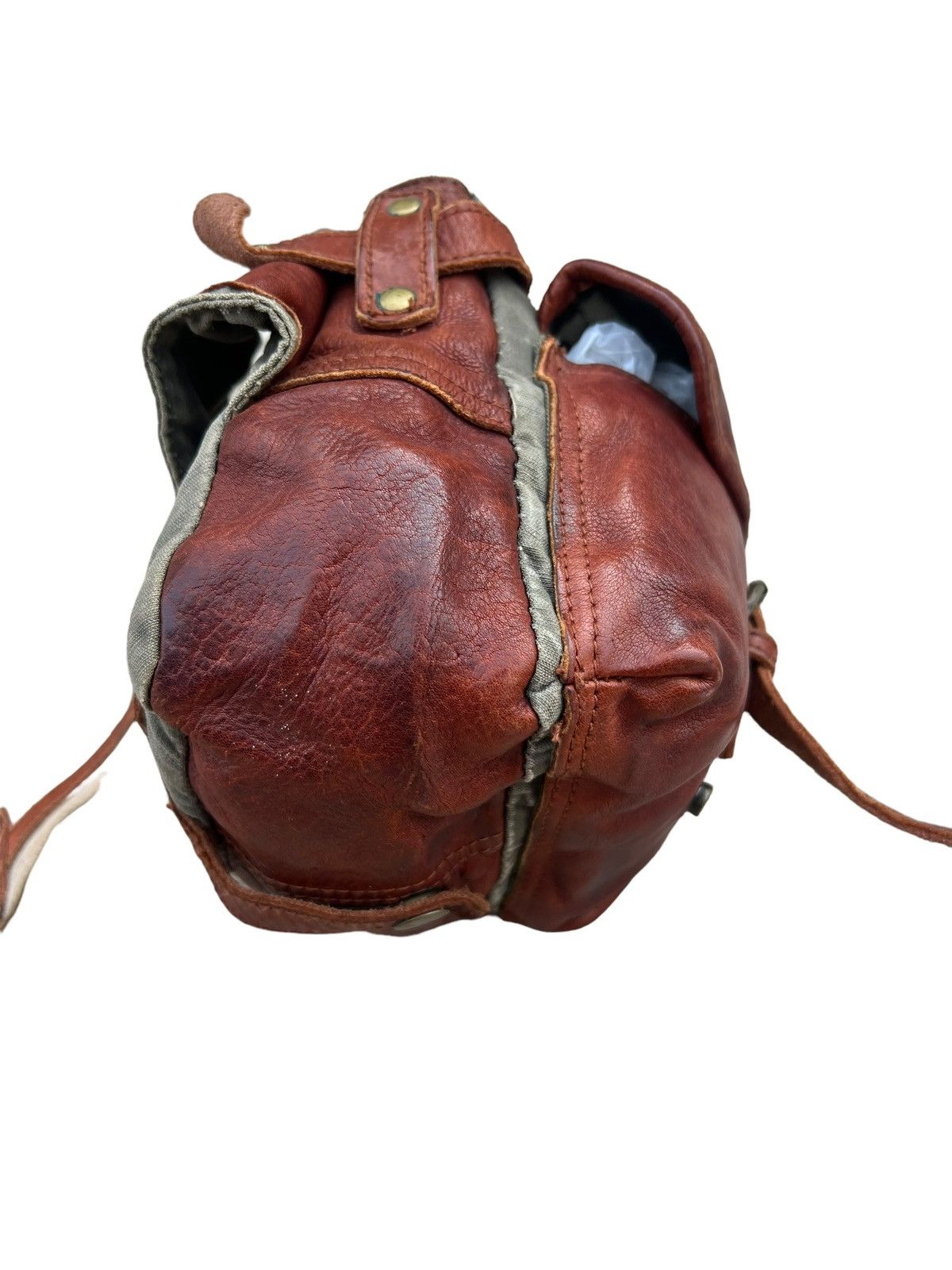 Leather Vintage Tough JeansSmith Military Surplus Patina Leather Bag Size ONE SIZE - 13 Thumbnail
