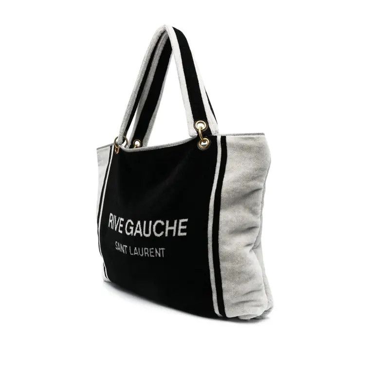 Saint Laurent Paris o1bcso1str1225 Size: OS/Rive Gauche Towel Bag in Black/White Size ONE SIZE - 3 Thumbnail