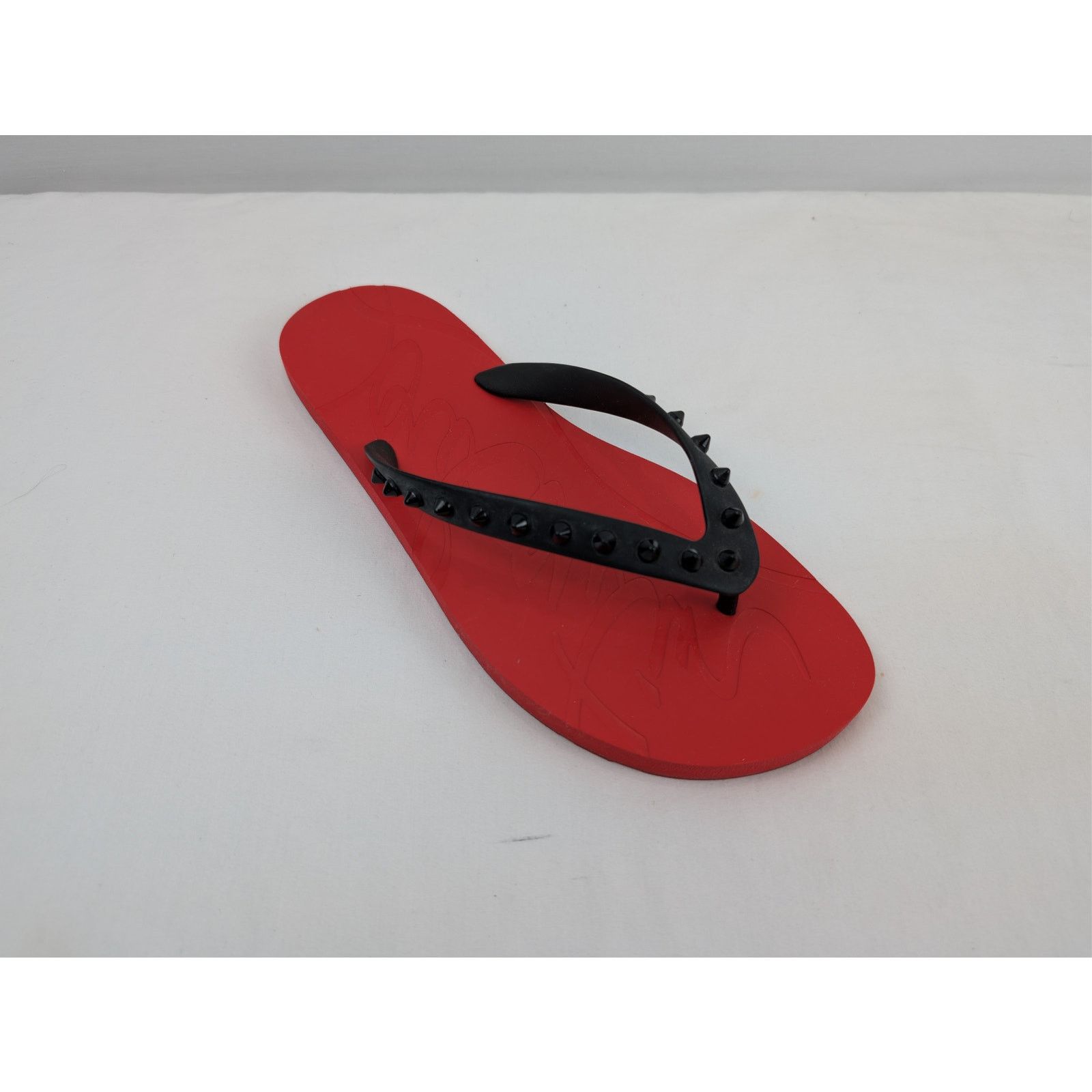 Christian Louboutin o1rshd1 Q:2 / Loubi Flip Flat Slide slipper in Red 44 Size US 11 / EU 44 - 3 Thumbnail