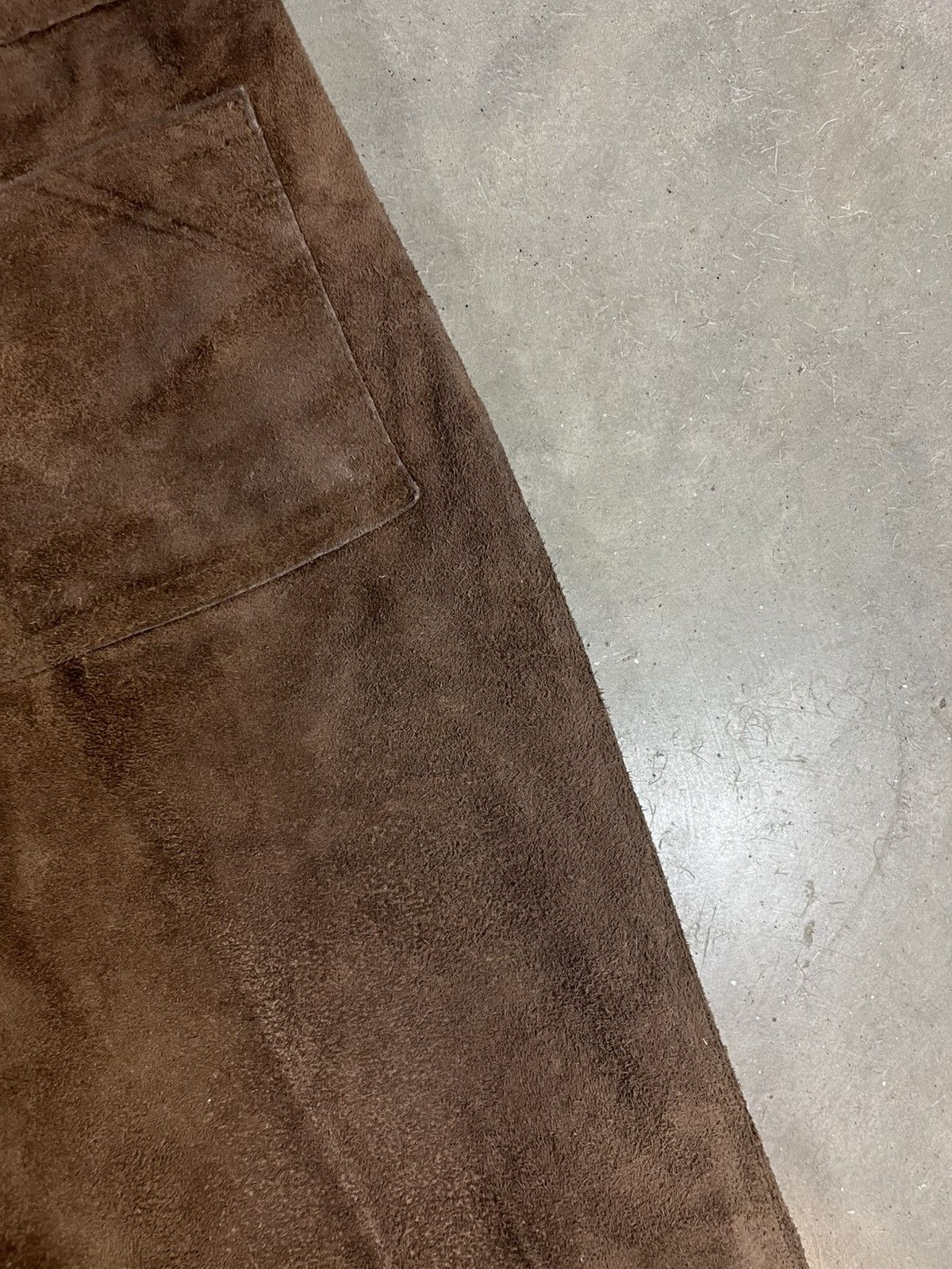 Vintage Vintage 70s Brown Suede Leather Bootcut Pants 33x32 Size US 30 / EU 46 - 4 Thumbnail