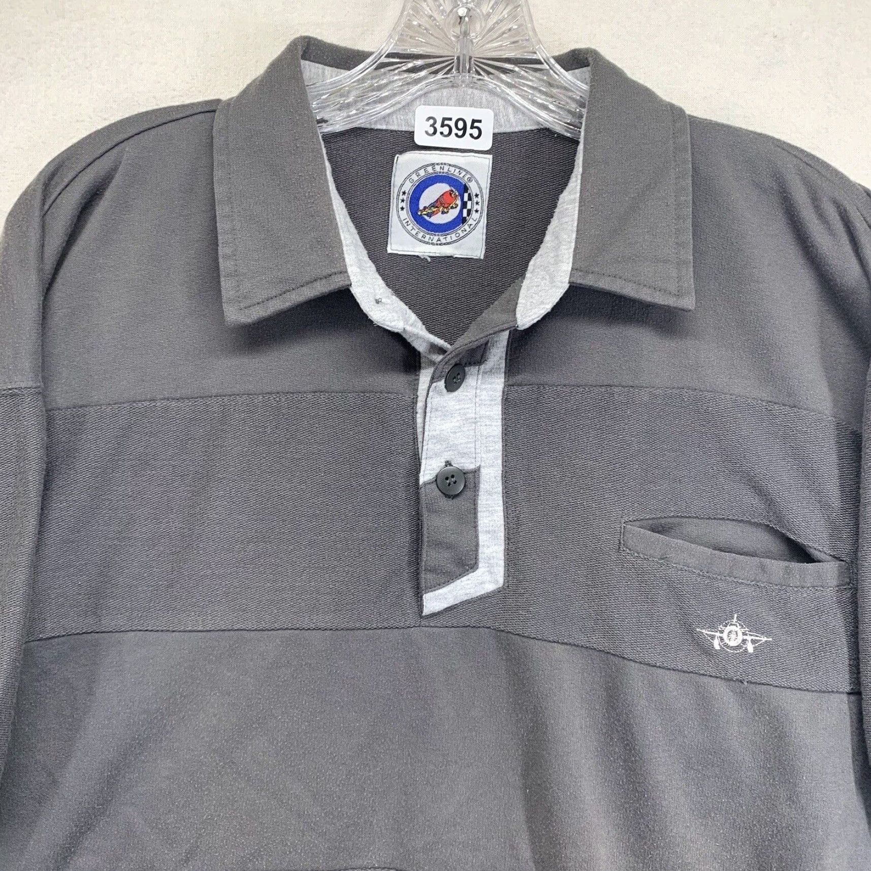 Vintage VINTAGE Greenline International Embroidered Airplane Logo Polo Shirt Gray Cotton Mens Large Size US L / EU 52-54 / 3 - 2 Thumbnail