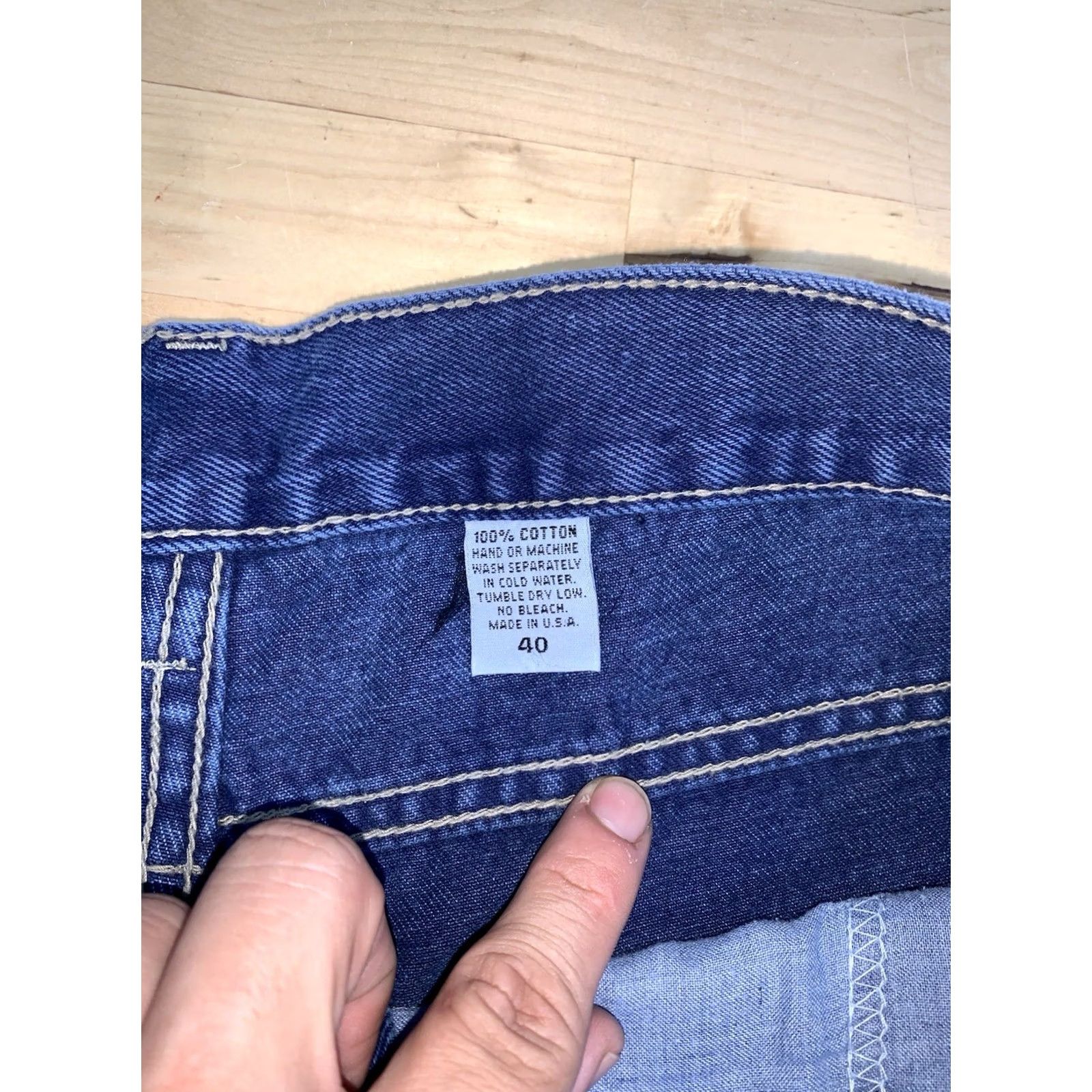 Vintage VINTAGE Solo Denim Jeans Men 40 Blue Loose Baggy USA 90s 13110 jeans 90s Hip Hop Mens Blue Denim USA 40 Regular Size US 40 / EU 56 - 5 Thumbnail