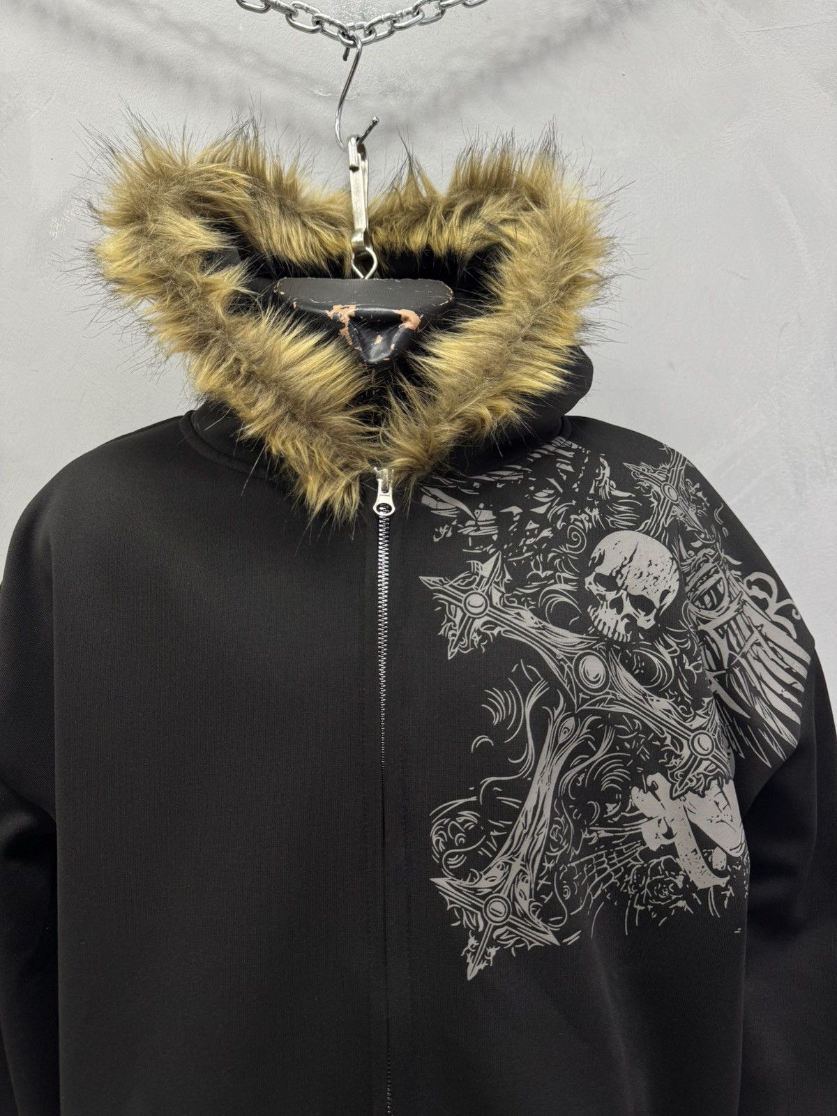 Le Grande Bleu (L.G.B.) Archive carti style legrandebleu fur fuzzy gothic hoodie Size US M / EU 48-50 / 2 - 5 Thumbnail