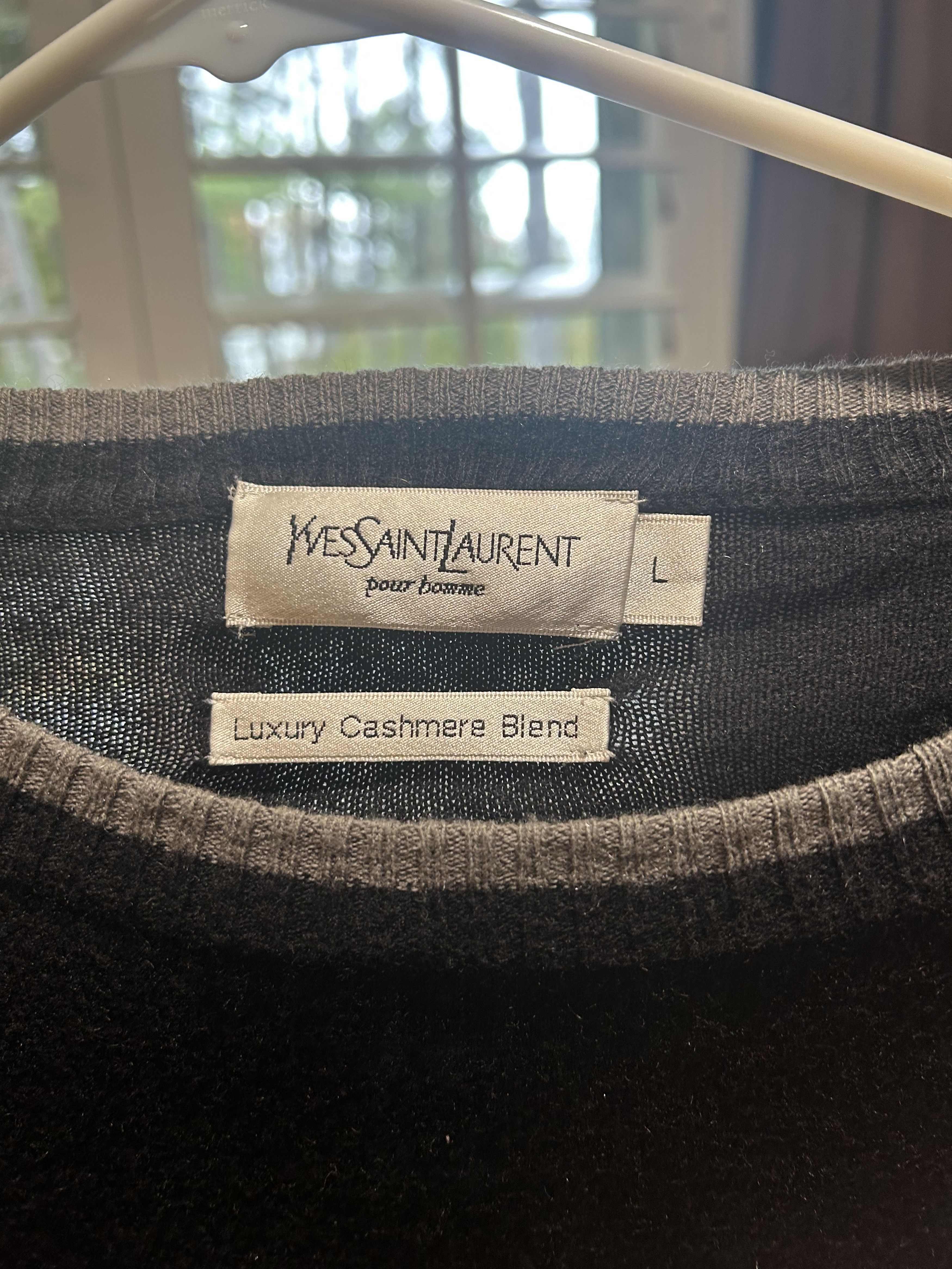 Yves Saint Laurent Vintage YSL Cashmere Sweater Size US L / EU 52-54 / 3 - 2 Thumbnail