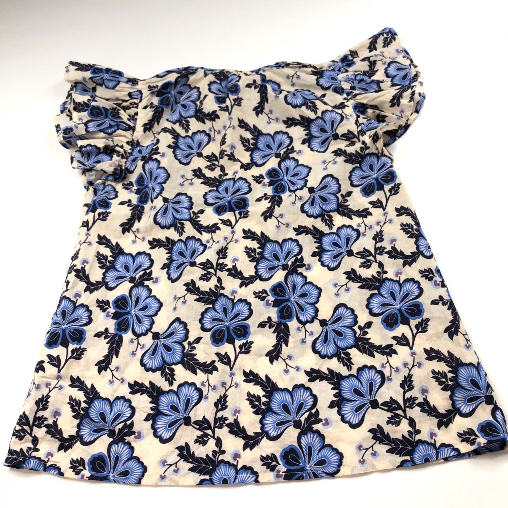 Vintage Indu XS Cotton Womens Pullover Top Blouse All Over Print 2 Pc Set Blue Size XS / US 0-2 / IT 36-38 - 5 Thumbnail