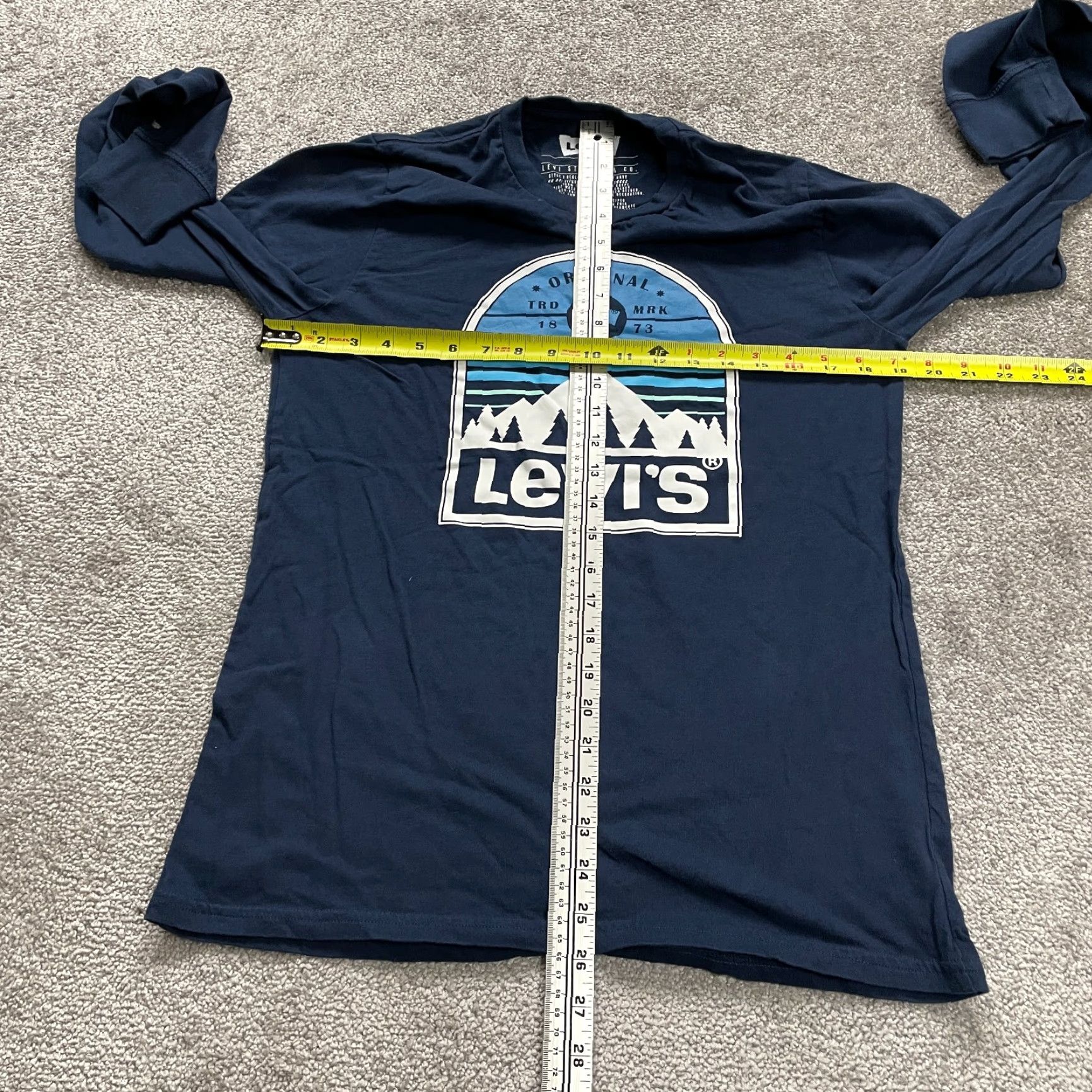 Levi's Levi's T-Shirt Shirt Men M Blue Crew Neck Long Sleeve Cotton Graphic Logo Casual Tee 90s Outdoor Mens Size US M / EU 48-50 / 2 - 5 Thumbnail