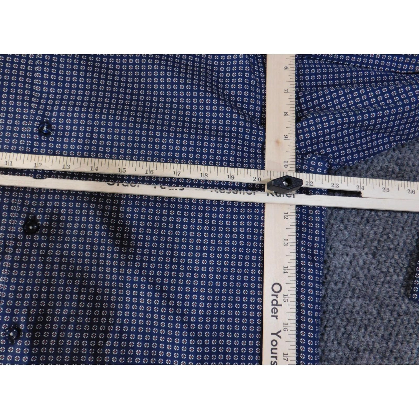 Vintage BOSS Shirt Mens XL Navy Blue Slim Fit Stretch Made in Italy Dress Button Down Size 46R - 6 Thumbnail
