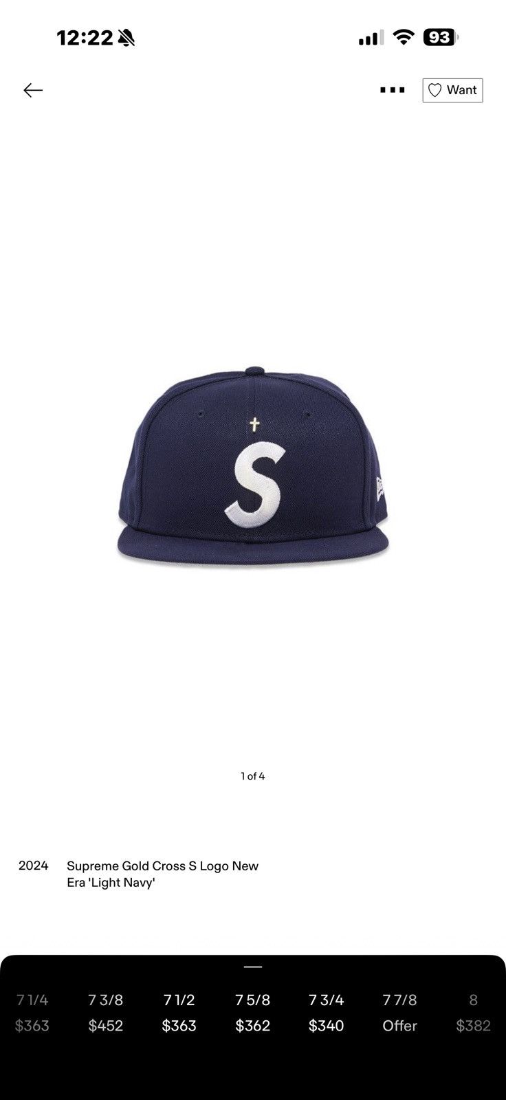 Supreme Supreme Gold Cross S Logo size 7 5/8 Size ONE SIZE - 6 Thumbnail