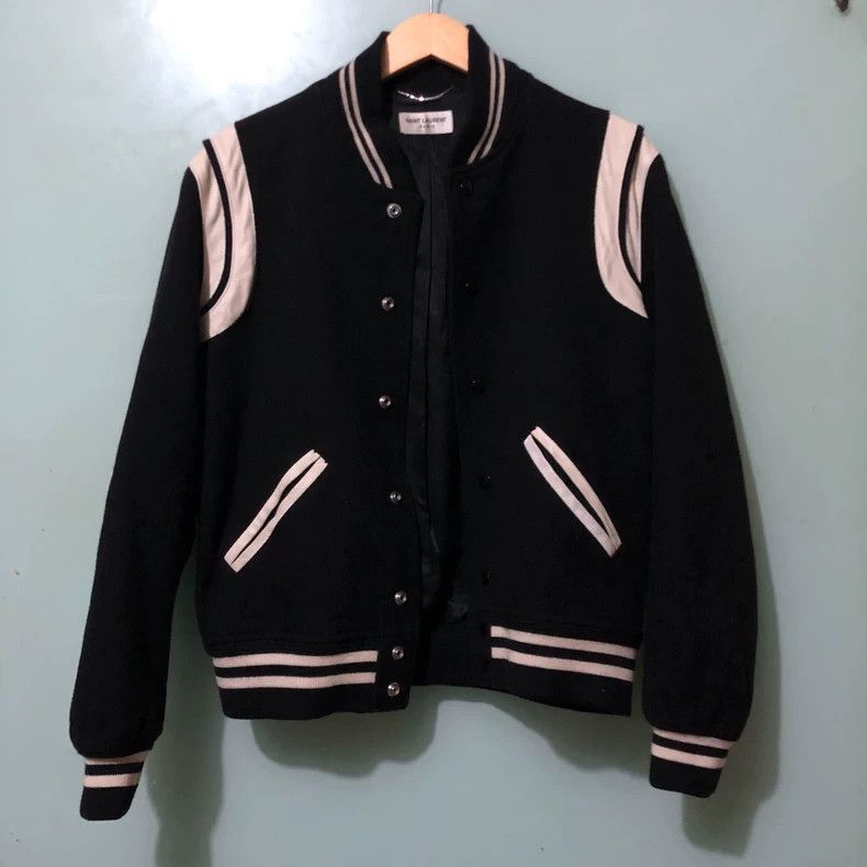 Saint Laurent Paris Saint Laurent Classic Varsity Jacket in Black Size US M / EU 48-50 / 2 - 1 Thumbnail