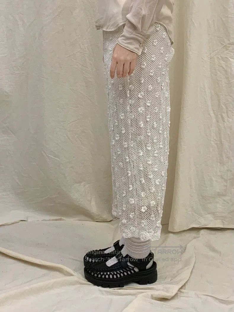 Comme des Garcons Comme Des Garcons size S Lace Flower Embroidered Double La Size 23" - 9 Thumbnail