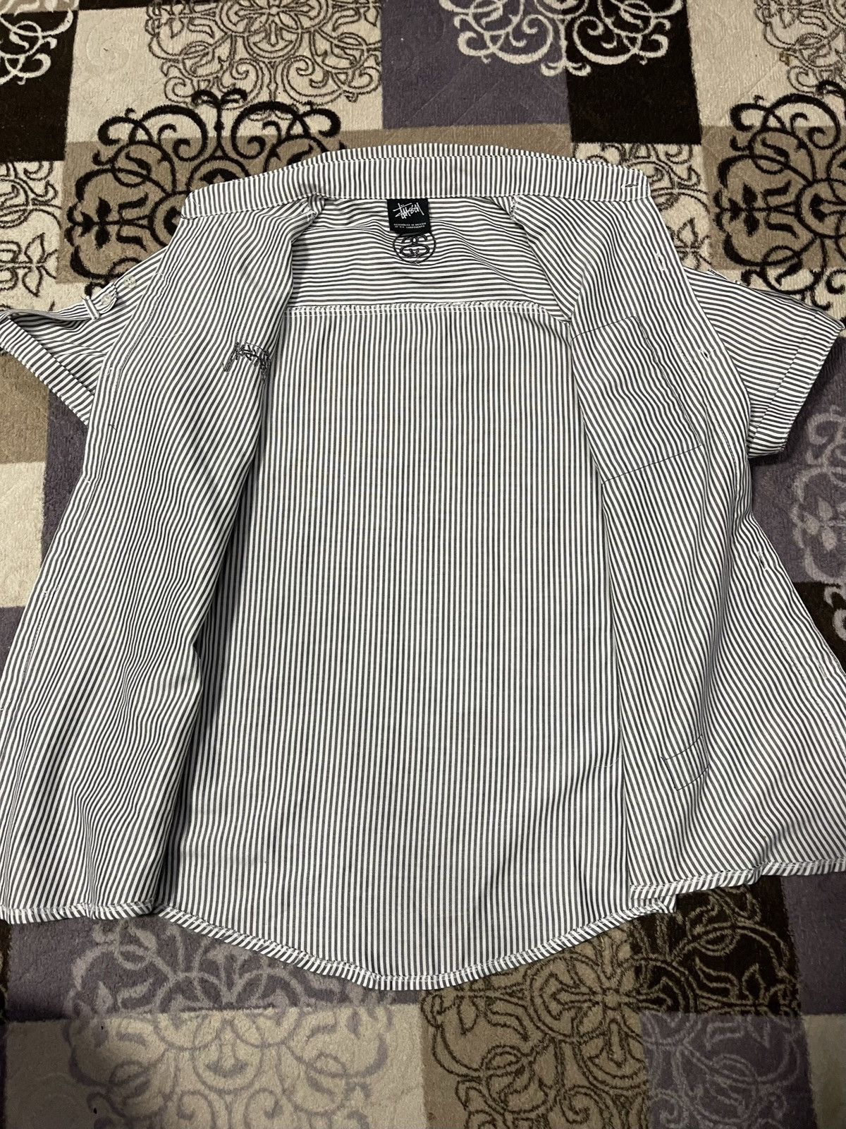 Stussy × Vintage Vintage STUSSY Single Pocket Hickory Stripes Button Up Shirt Size US M / EU 48-50 / 2 - 7 Thumbnail