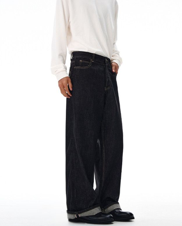 Japanese Brand Men's loose-fitting straight leg jeans Size US 32 / EU 48 - 3 Thumbnail