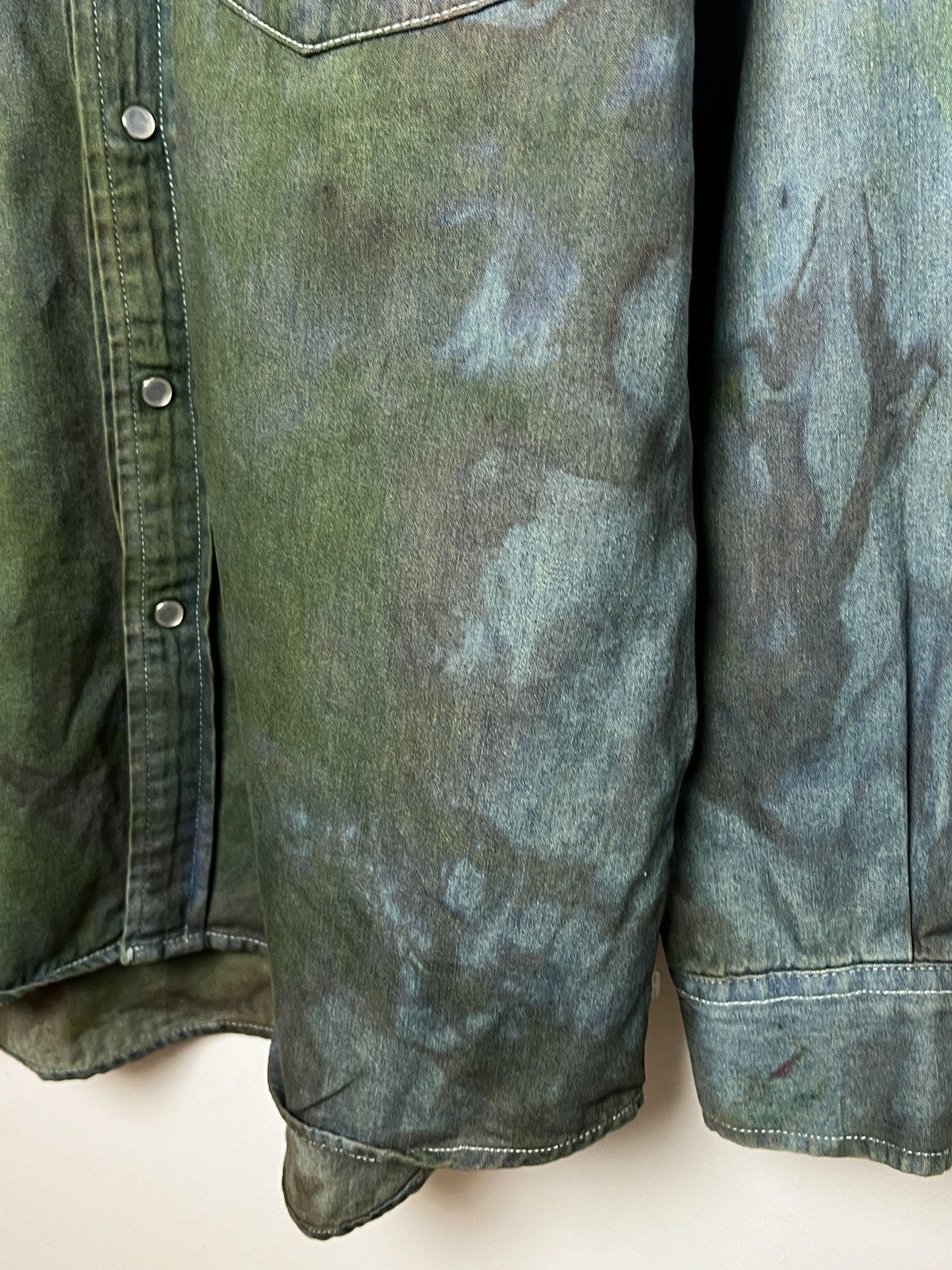 Giorgio Armani armani mud denim shirt y2k tie dye 1 of 1 m-l Size US L / EU 52-54 / 3 - 6 Thumbnail