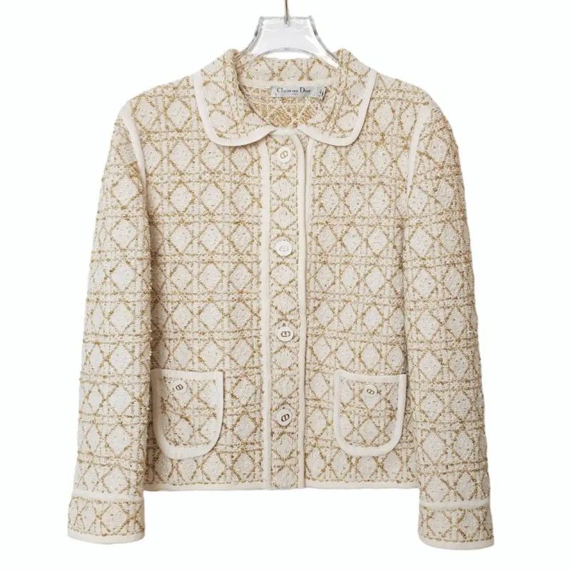 Dior Dior M Size Gold Cotton Blend Jacket 0089 Size M / US 6-8 / IT 42-44 - 1 Thumbnail